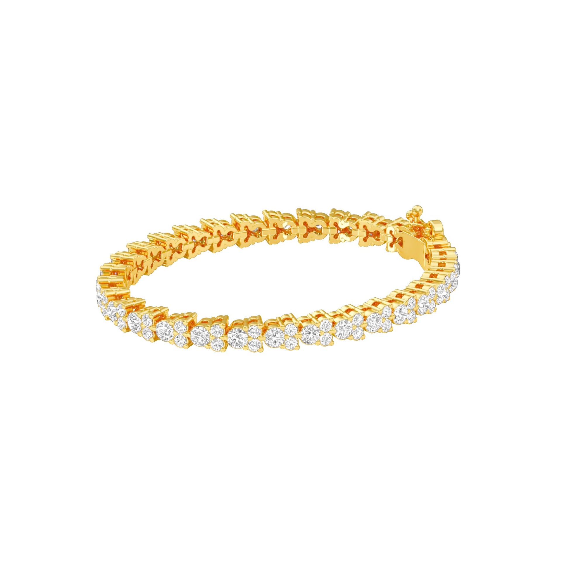 Garland of Brilliance Diamond Tennis Bracelet 18 KT / Yellow Gold