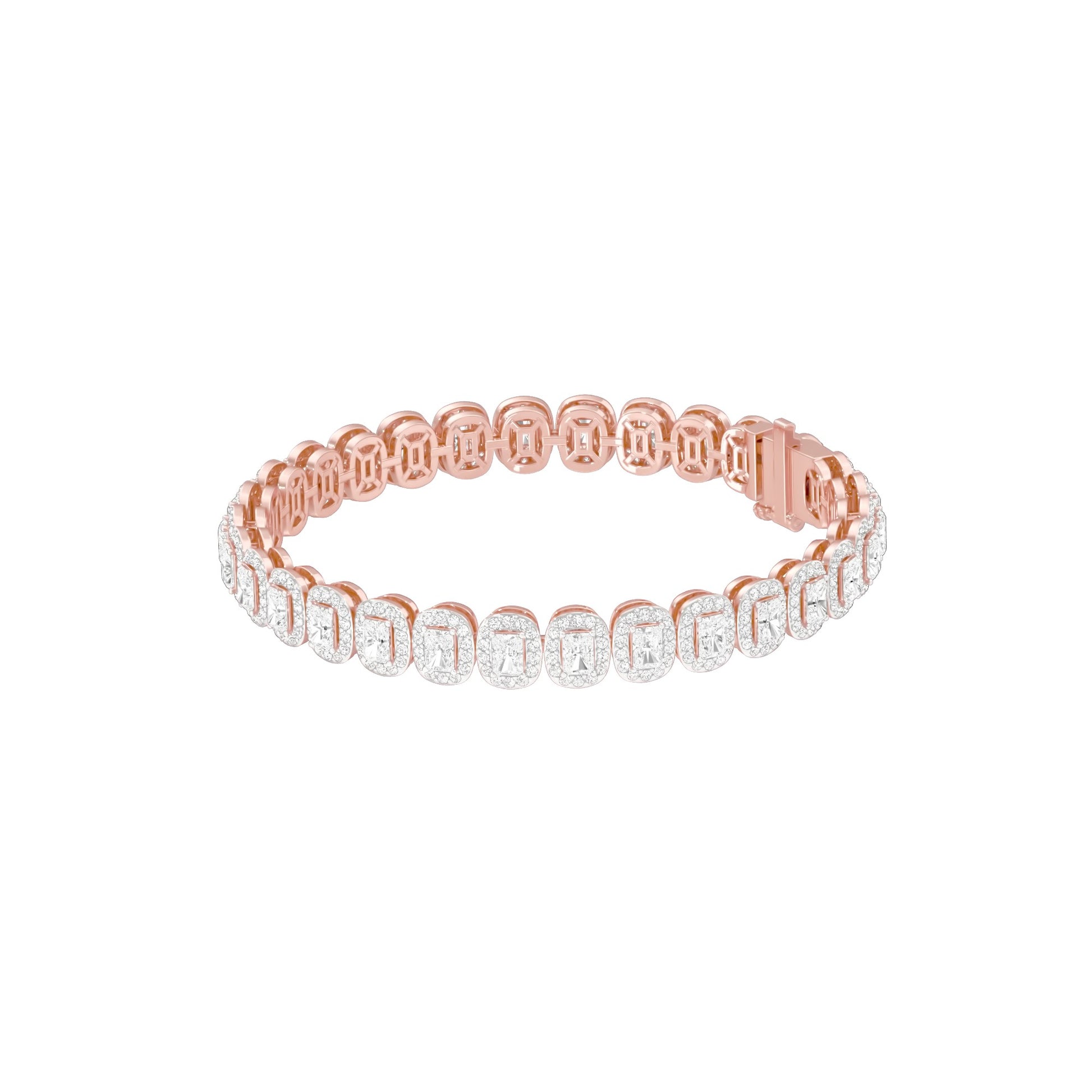 Couture Clasp Diamond Tennis Bracelet 18 KT / Rose Gold