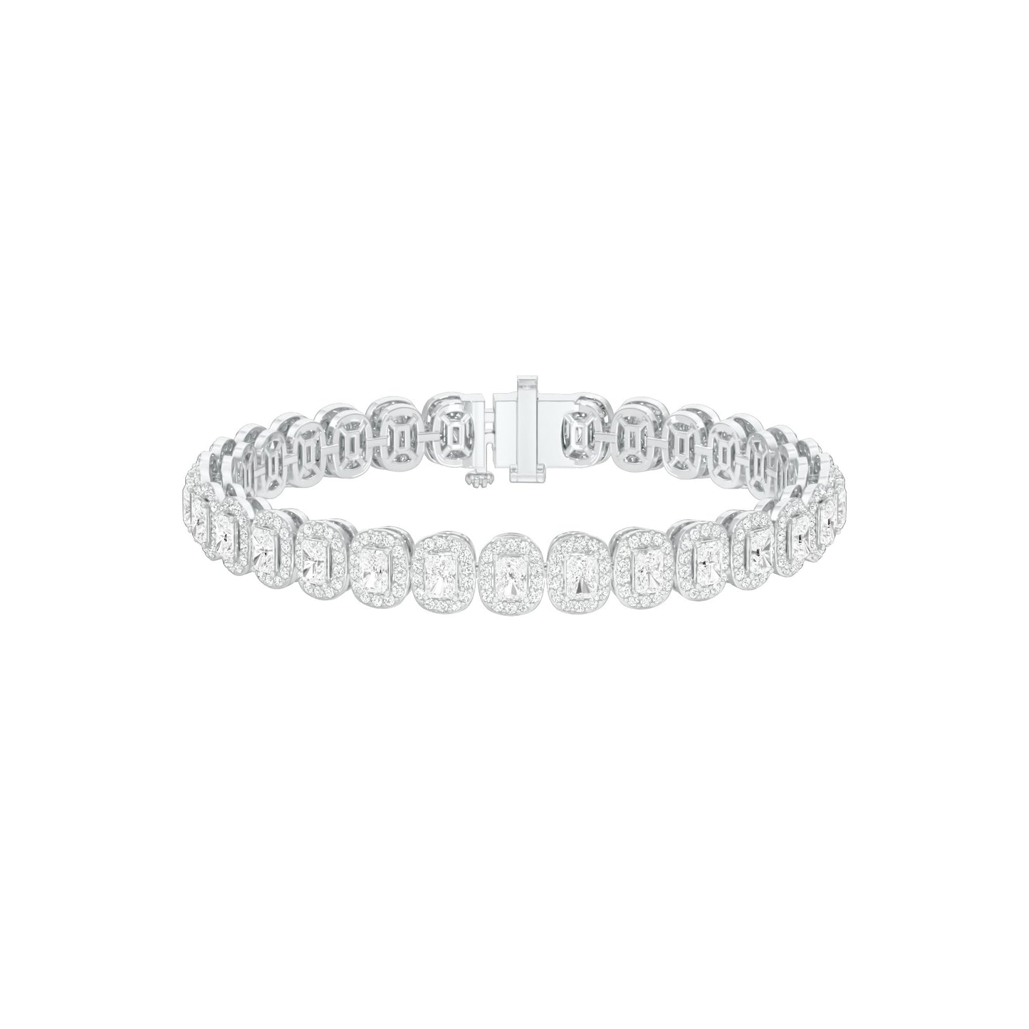 Couture Clasp Diamond Tennis Bracelet 18 KT / White Gold