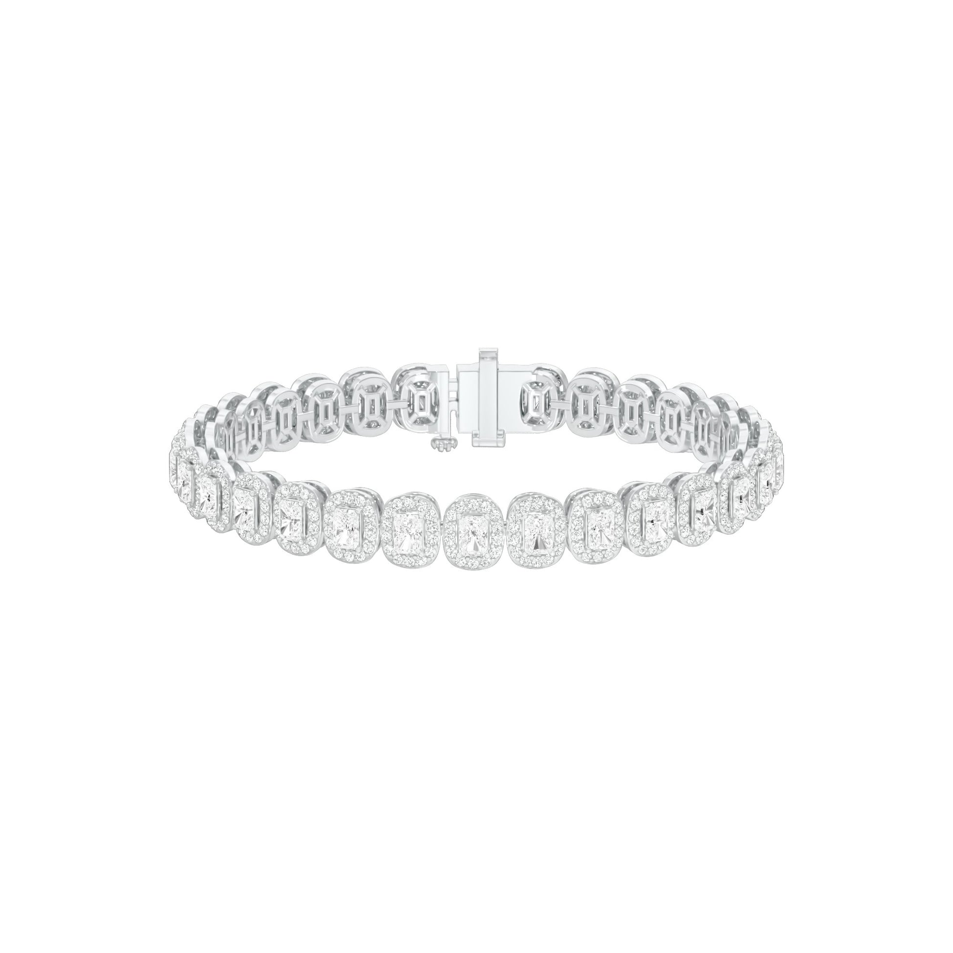Couture Clasp Diamond Tennis Bracelet 18 KT / White Gold