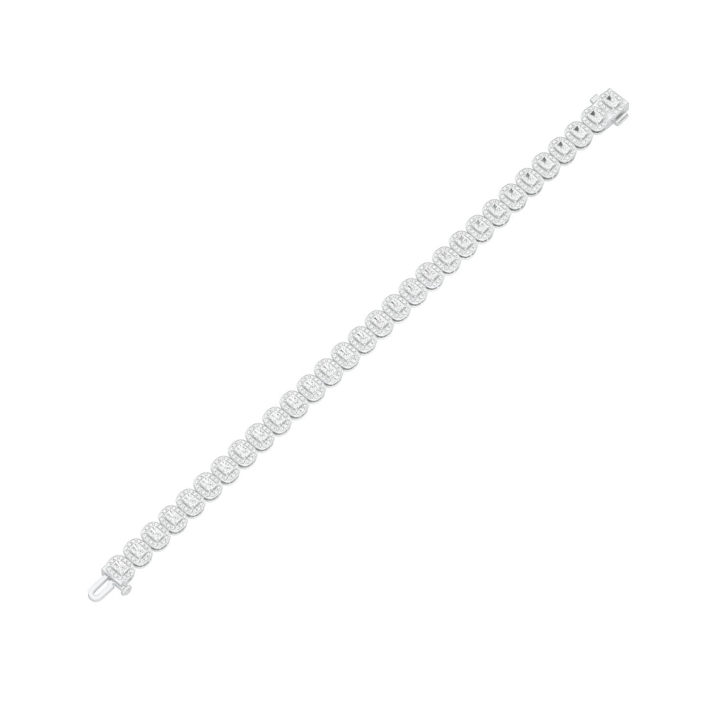 Couture Clasp Diamond Tennis Bracelet 18 KT / White Gold