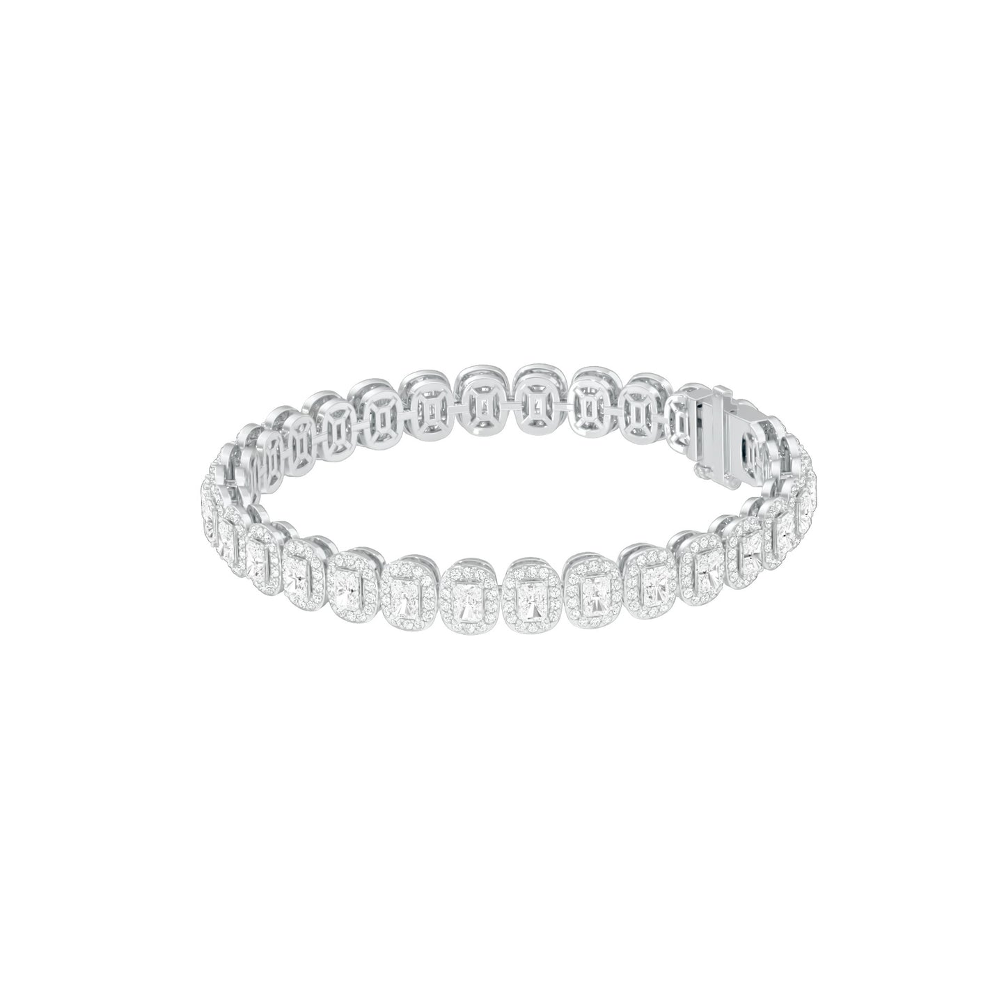 Couture Clasp Diamond Tennis Bracelet 18 KT / White Gold