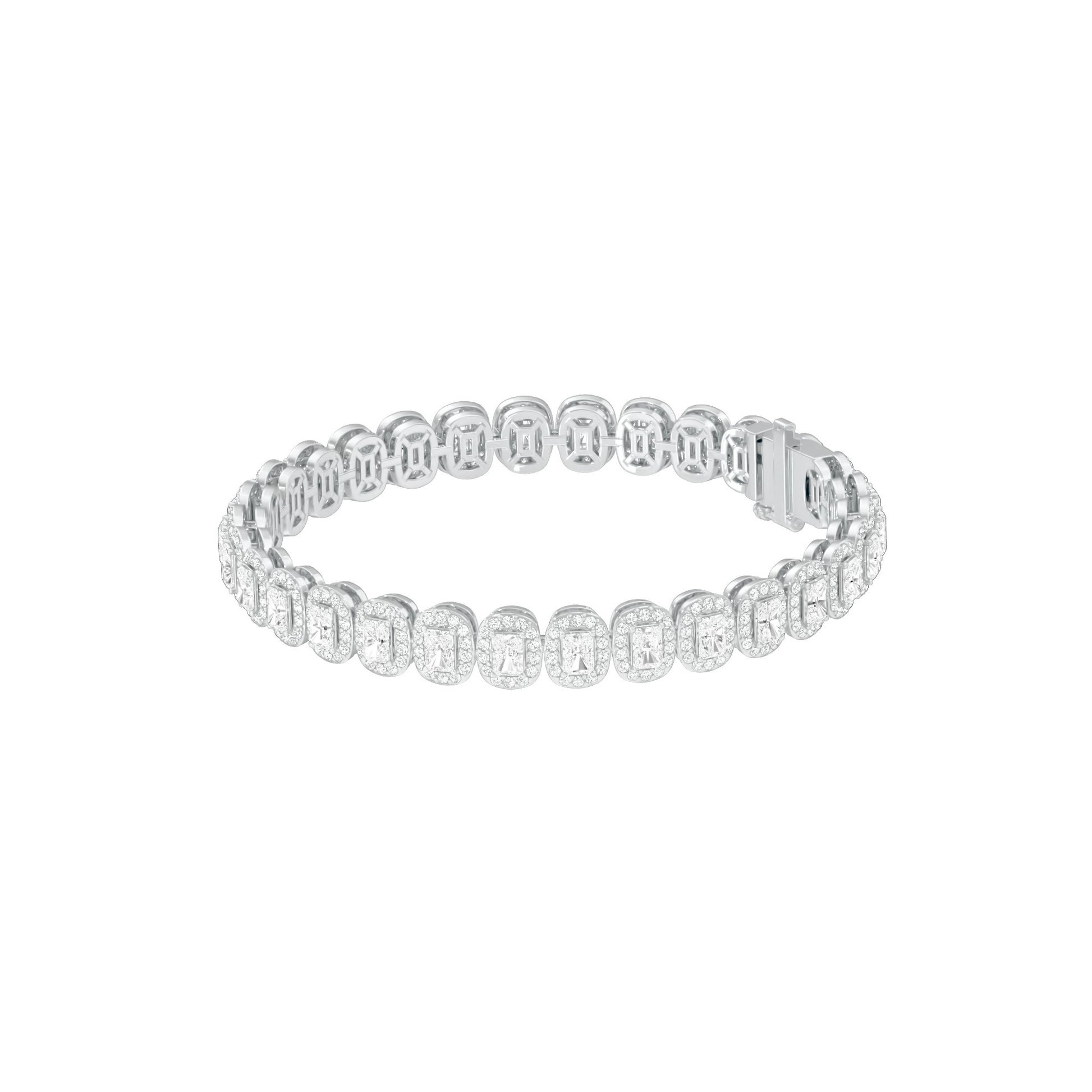 Couture Clasp Diamond Tennis Bracelet 18 KT / White Gold