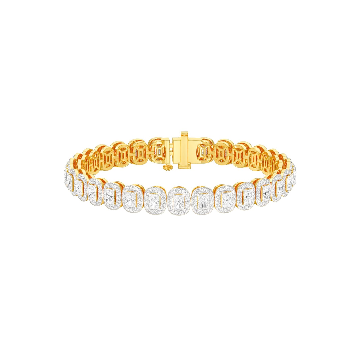 Couture Clasp Diamond Tennis Bracelet 18 KT / Yellow Gold