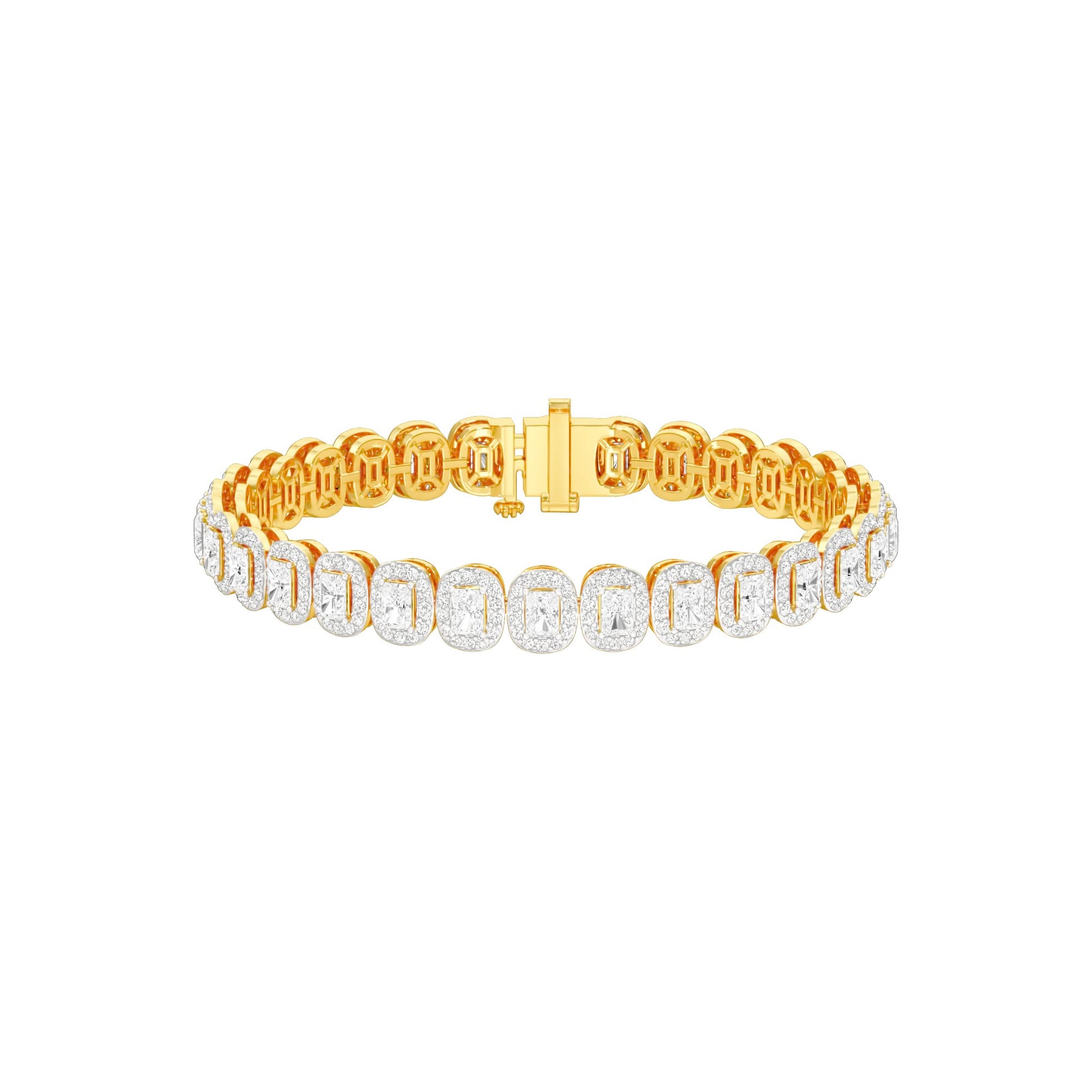 Couture Clasp Diamond Tennis Bracelet 18 KT / Yellow Gold