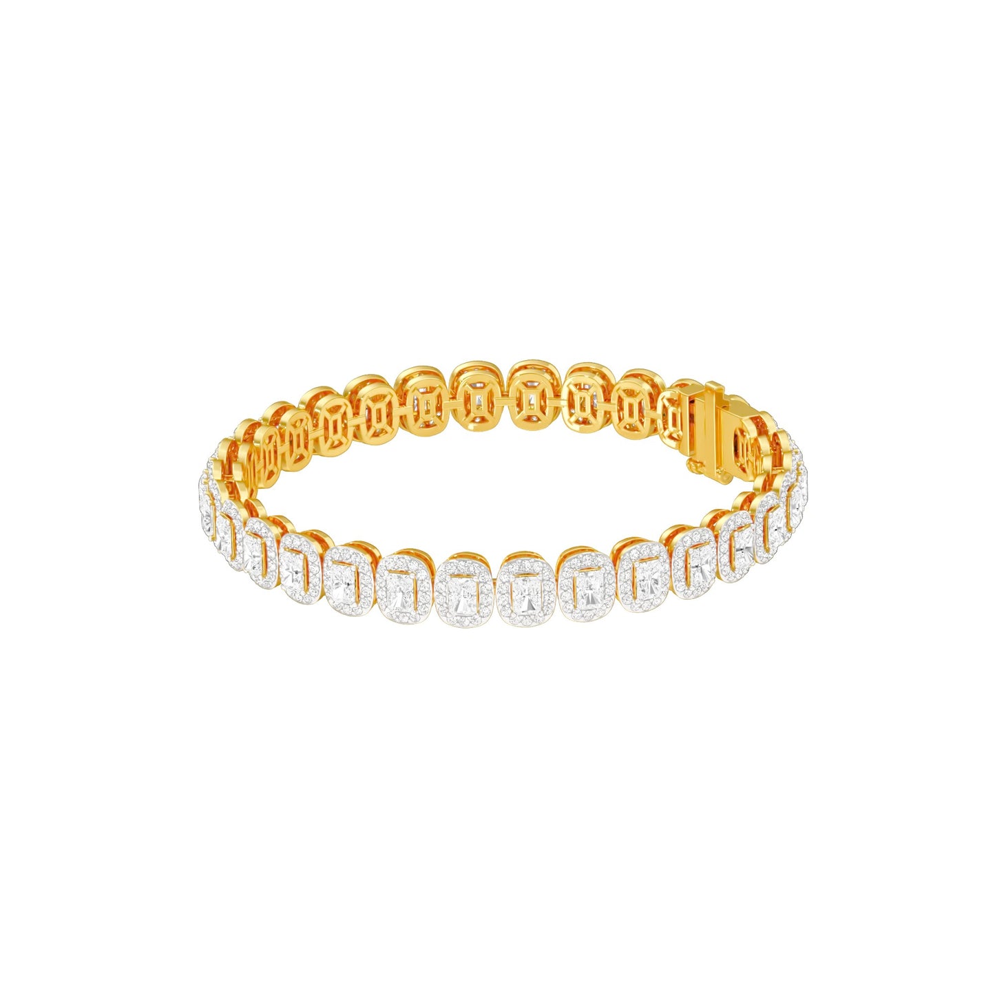 Couture Clasp Diamond Tennis Bracelet 18 KT / Yellow Gold