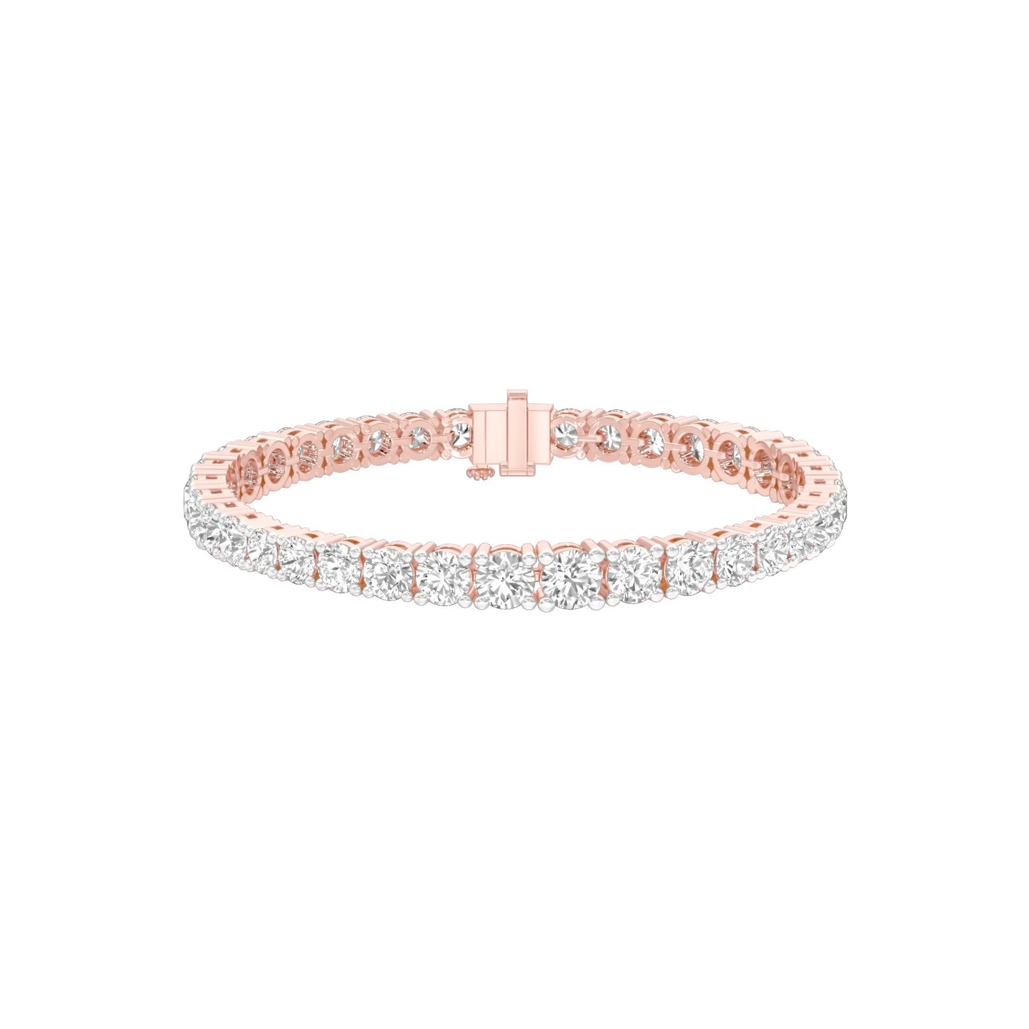 Runway Polished Diamond Tennis Bracelet 18 KT / Rose Gold