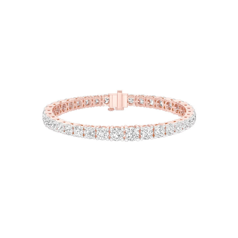 Runway Polished Diamond Tennis Bracelet 18 KT / Rose Gold