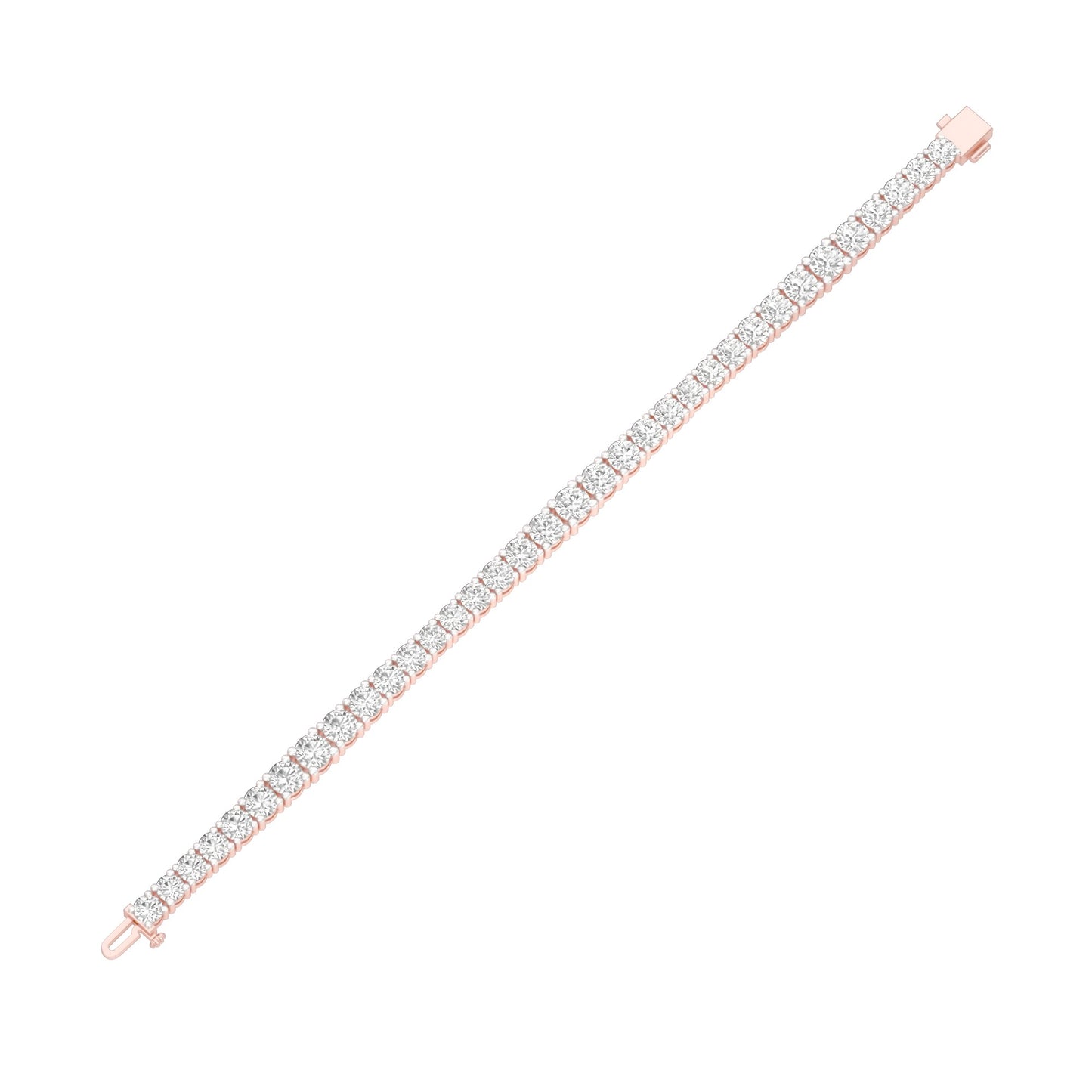 Runway Polished Diamond Tennis Bracelet 18 KT / Rose Gold