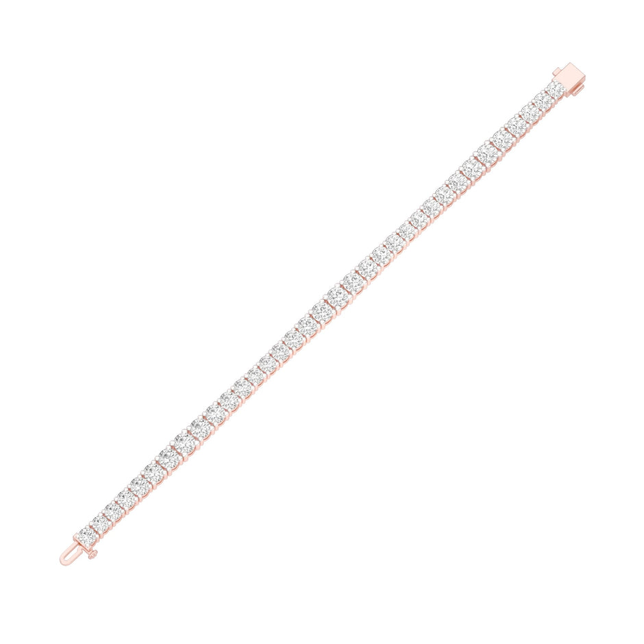 Runway Polished Diamond Tennis Bracelet 18 KT / Rose Gold