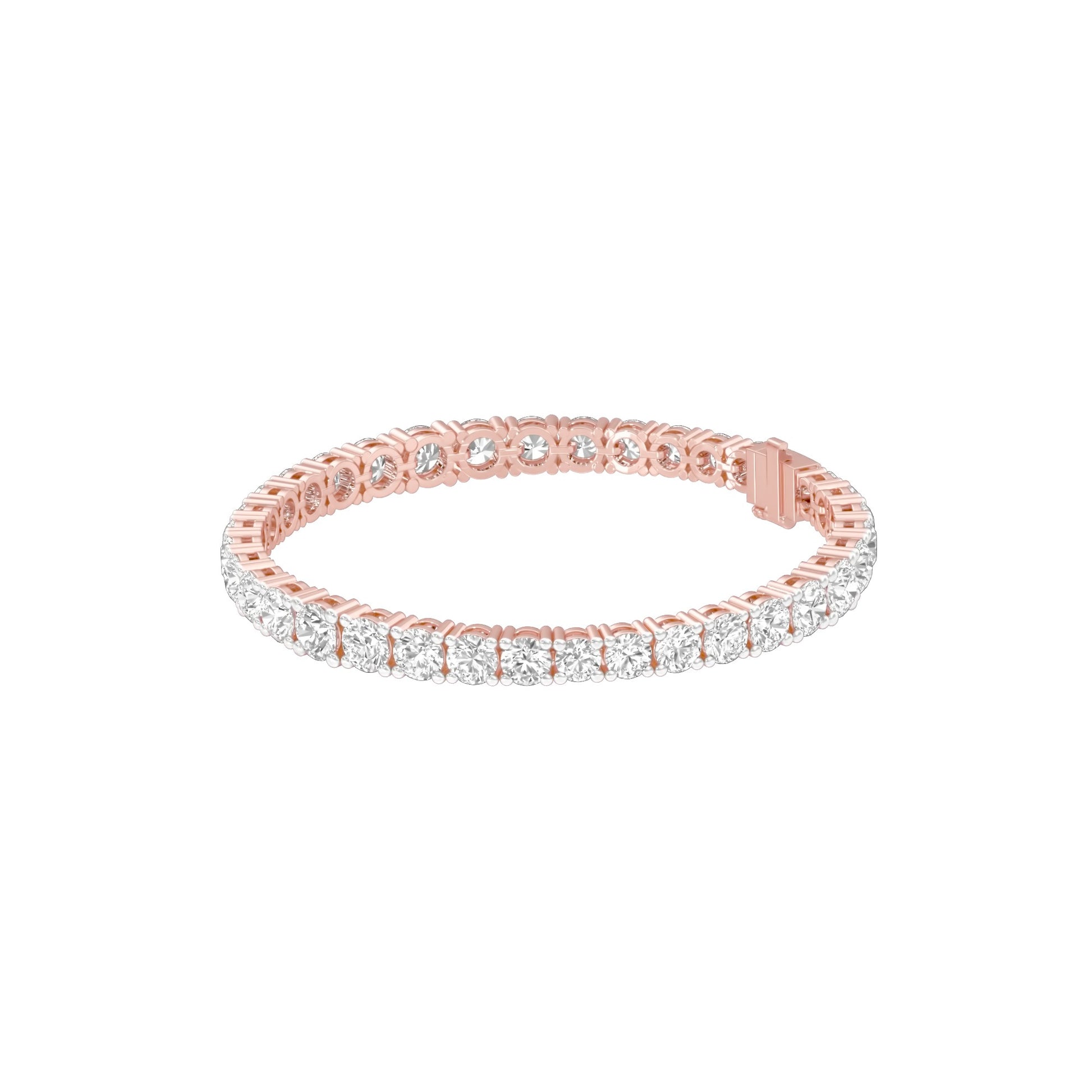 Runway Polished Diamond Tennis Bracelet 18 KT / Rose Gold