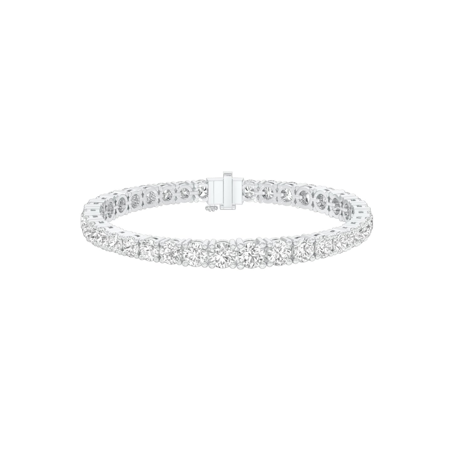 Runway Polished Diamond Tennis Bracelet 18 KT / White Gold