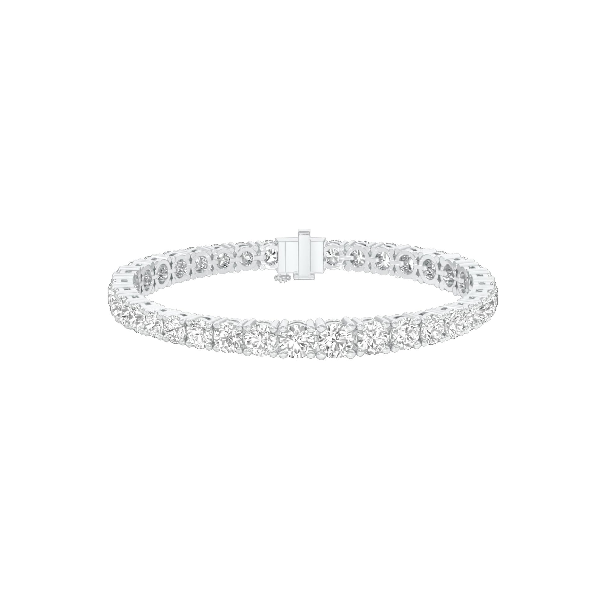 Runway Polished Diamond Tennis Bracelet 18 KT / White Gold