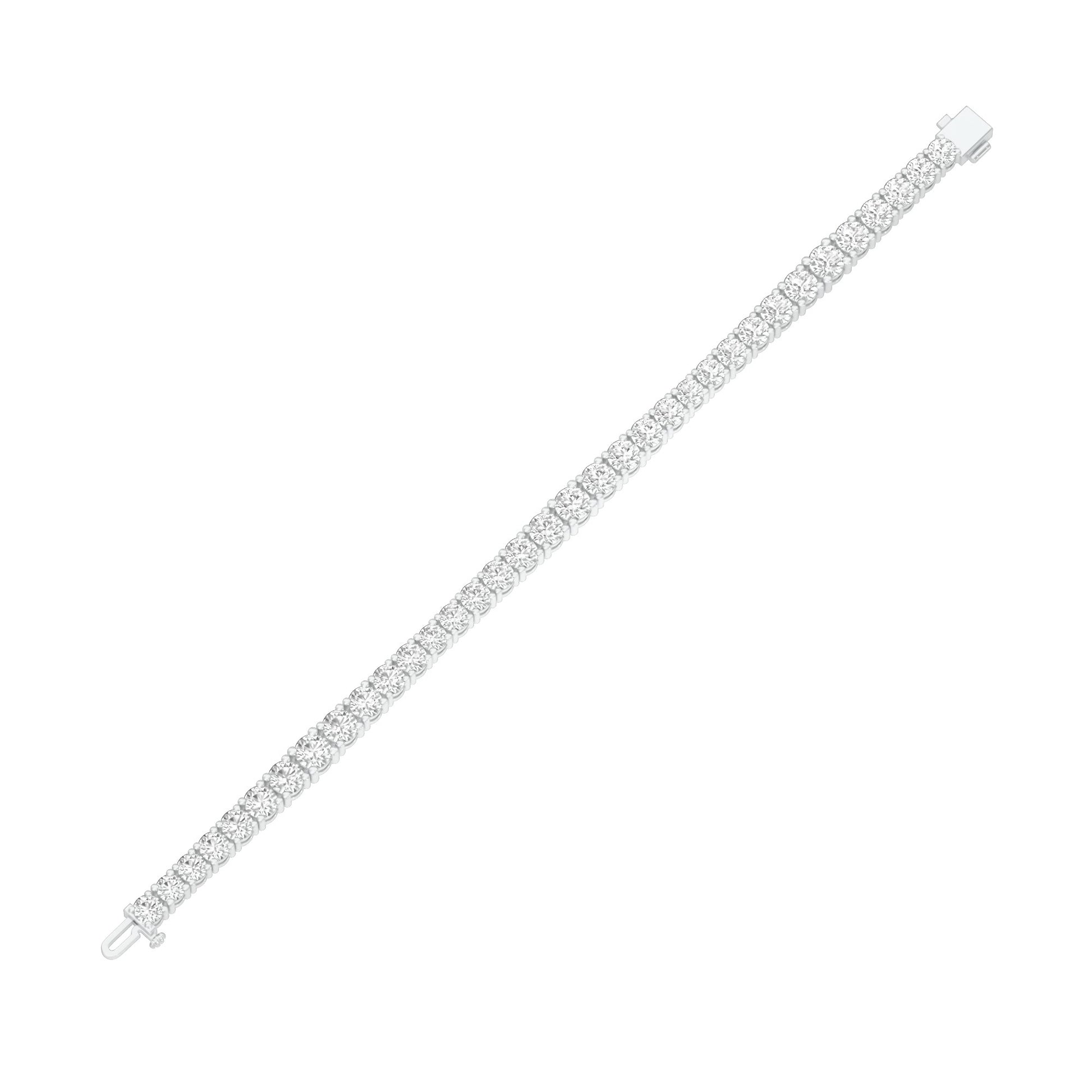 Runway Polished Diamond Tennis Bracelet 18 KT / White Gold