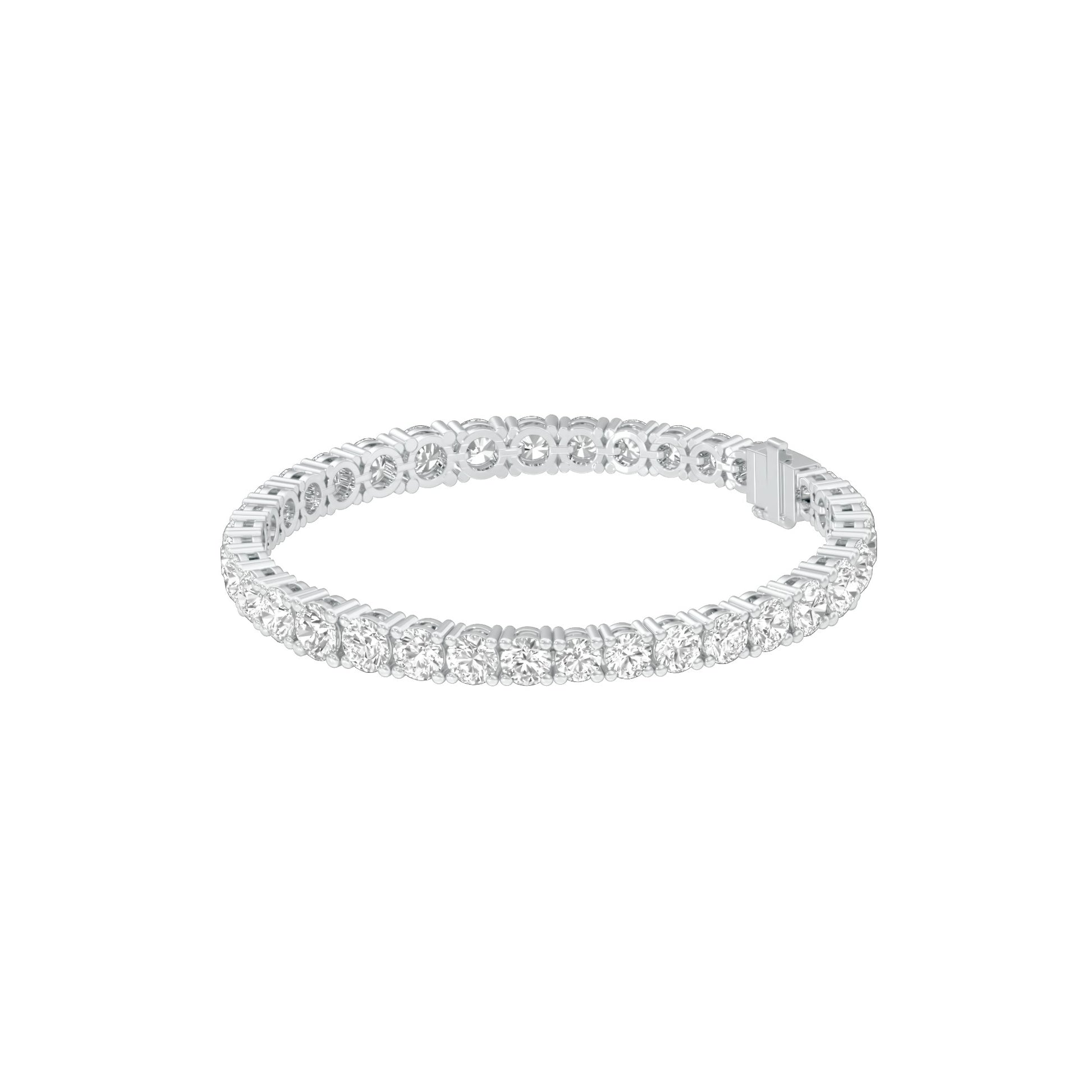 Runway Polished Diamond Tennis Bracelet 18 KT / White Gold
