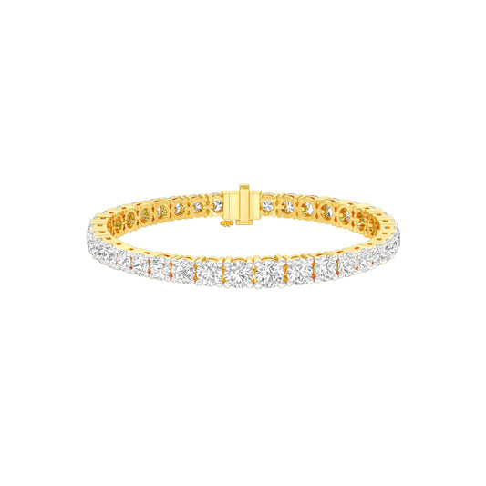 Runway Polished Diamond Tennis Bracelet 18 KT / Yellow Gold
