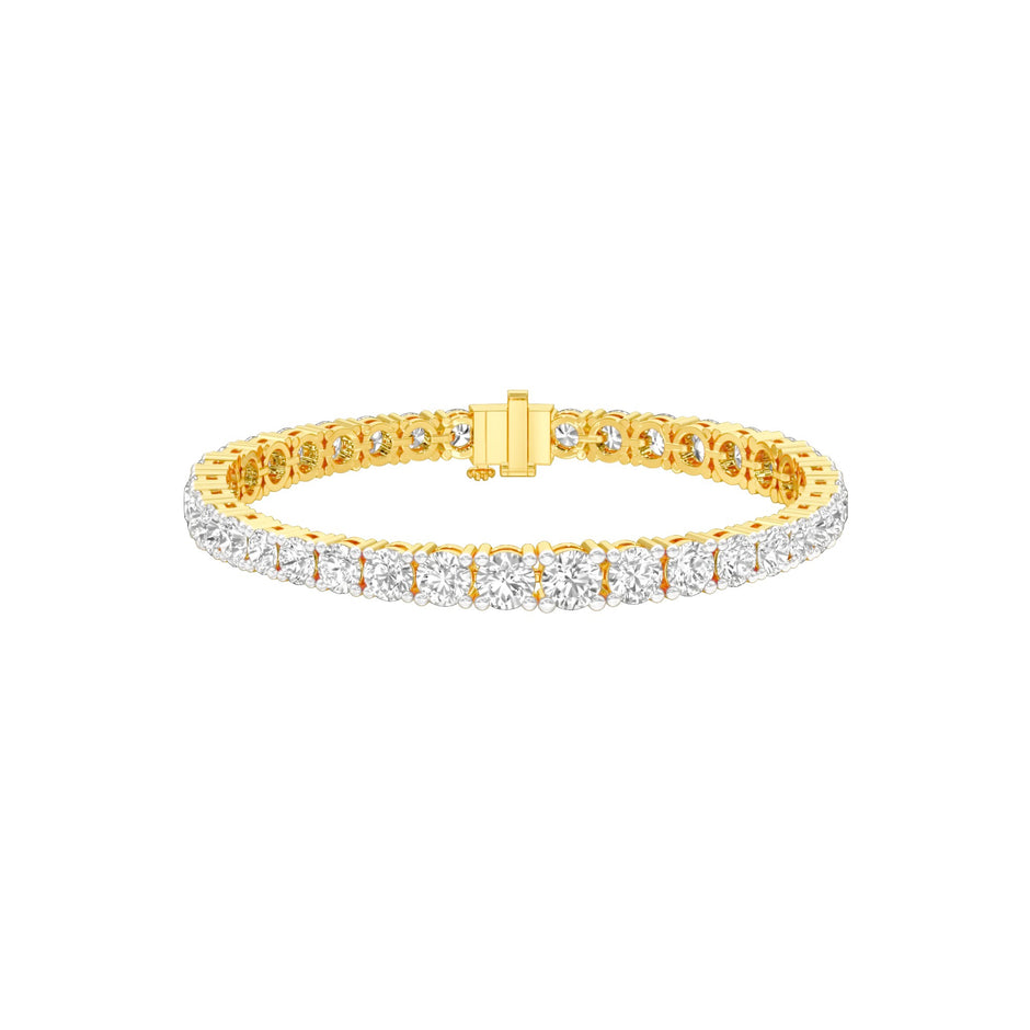 Runway Polished Diamond Tennis Bracelet 18 KT / Yellow Gold