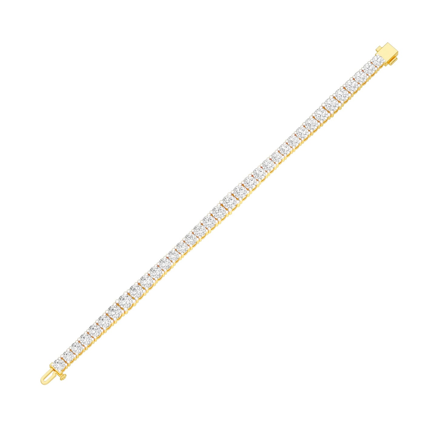 Runway Polished Diamond Tennis Bracelet 18 KT / Yellow Gold