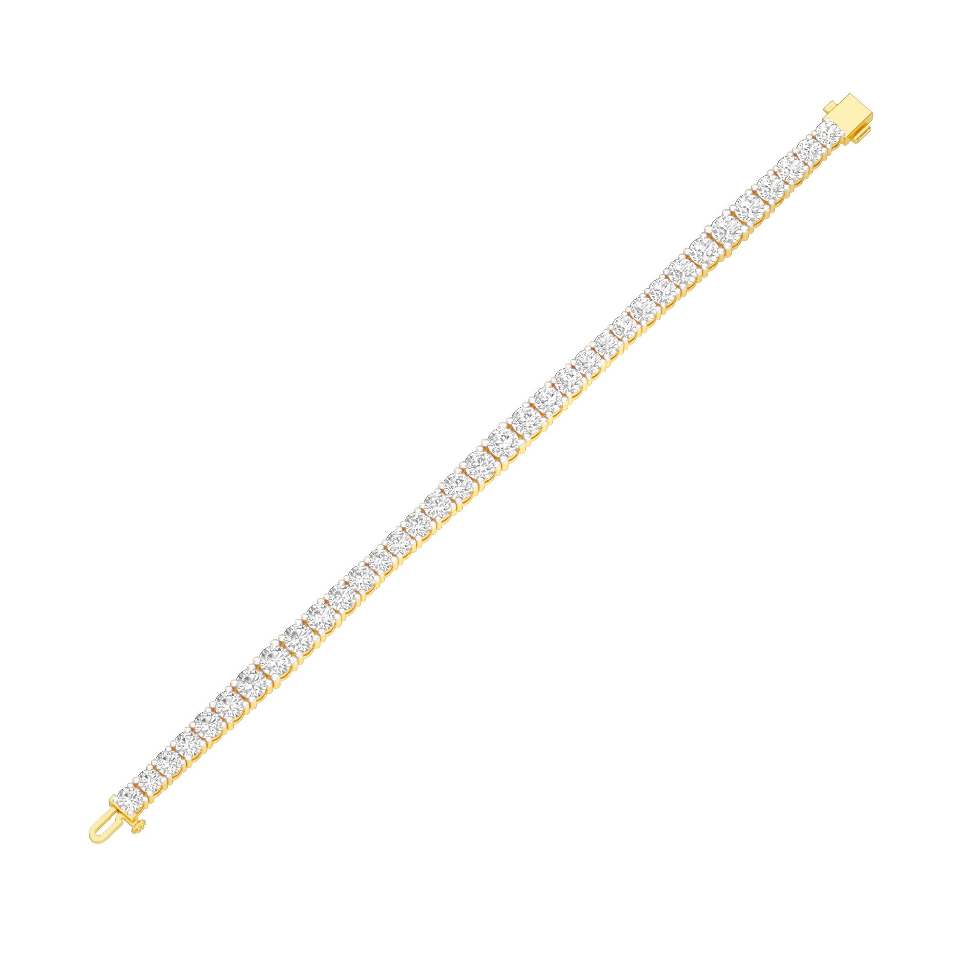 Runway Polished Diamond Tennis Bracelet 18 KT / Yellow Gold