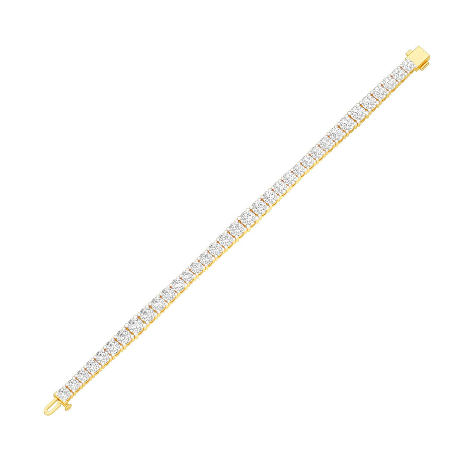 Runway Polished Diamond Tennis Bracelet 18 KT / Yellow Gold