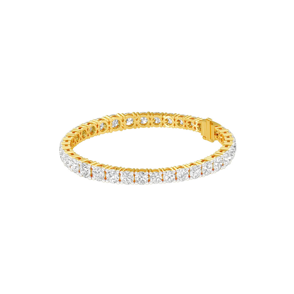 Runway Polished Diamond Tennis Bracelet 18 KT / Yellow Gold