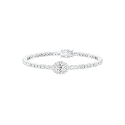 Brilliance Stack Diamond Tennis Bracelet 18 KT / White Gold