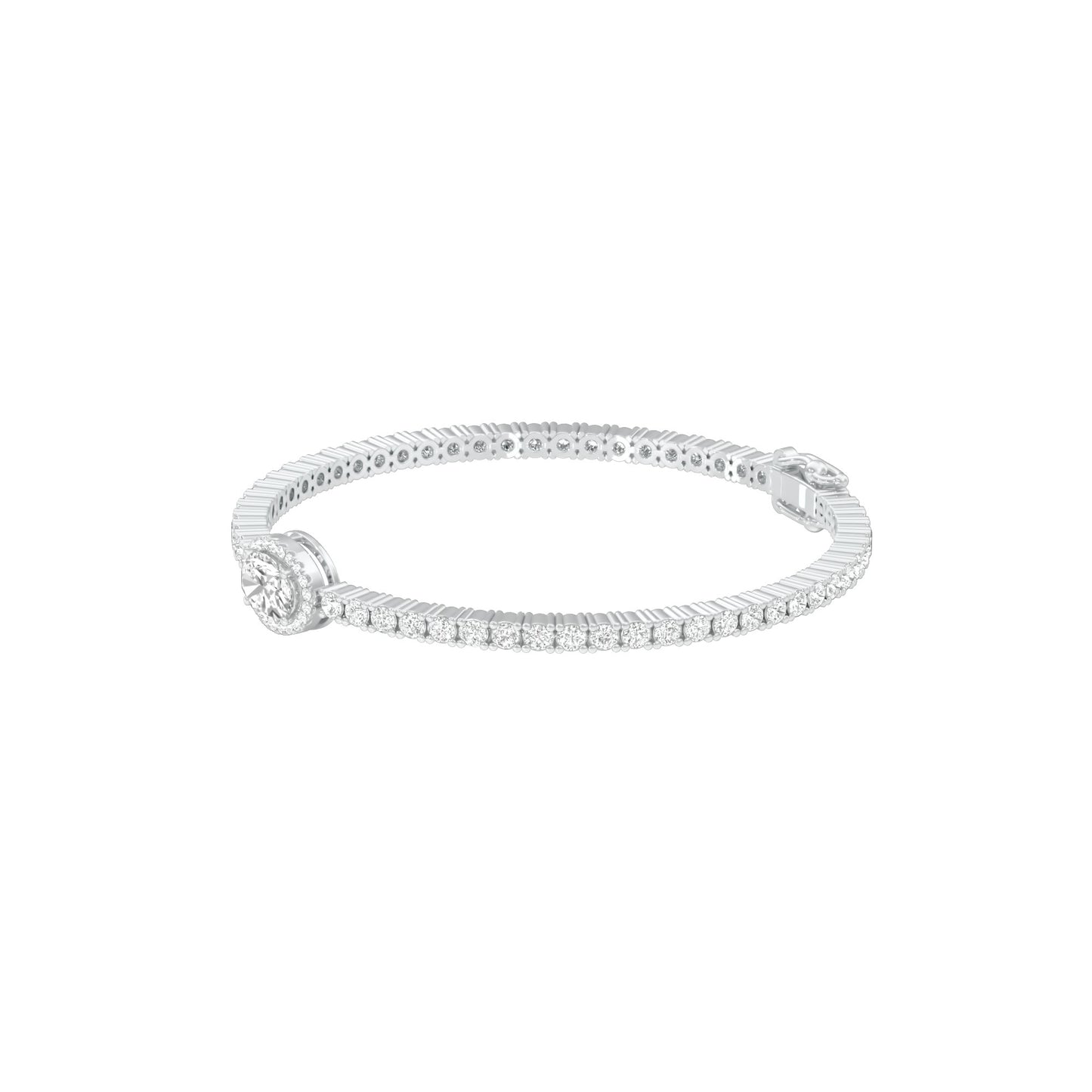 Brilliance Stack Diamond Tennis Bracelet 18 KT / White Gold