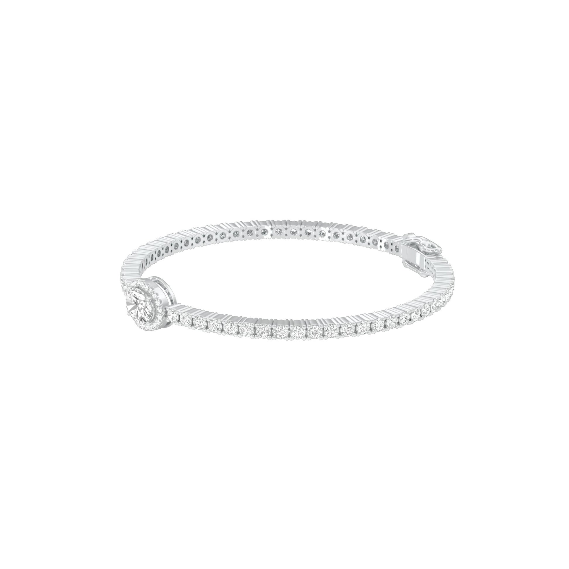 Brilliance Stack Diamond Tennis Bracelet 18 KT / White Gold