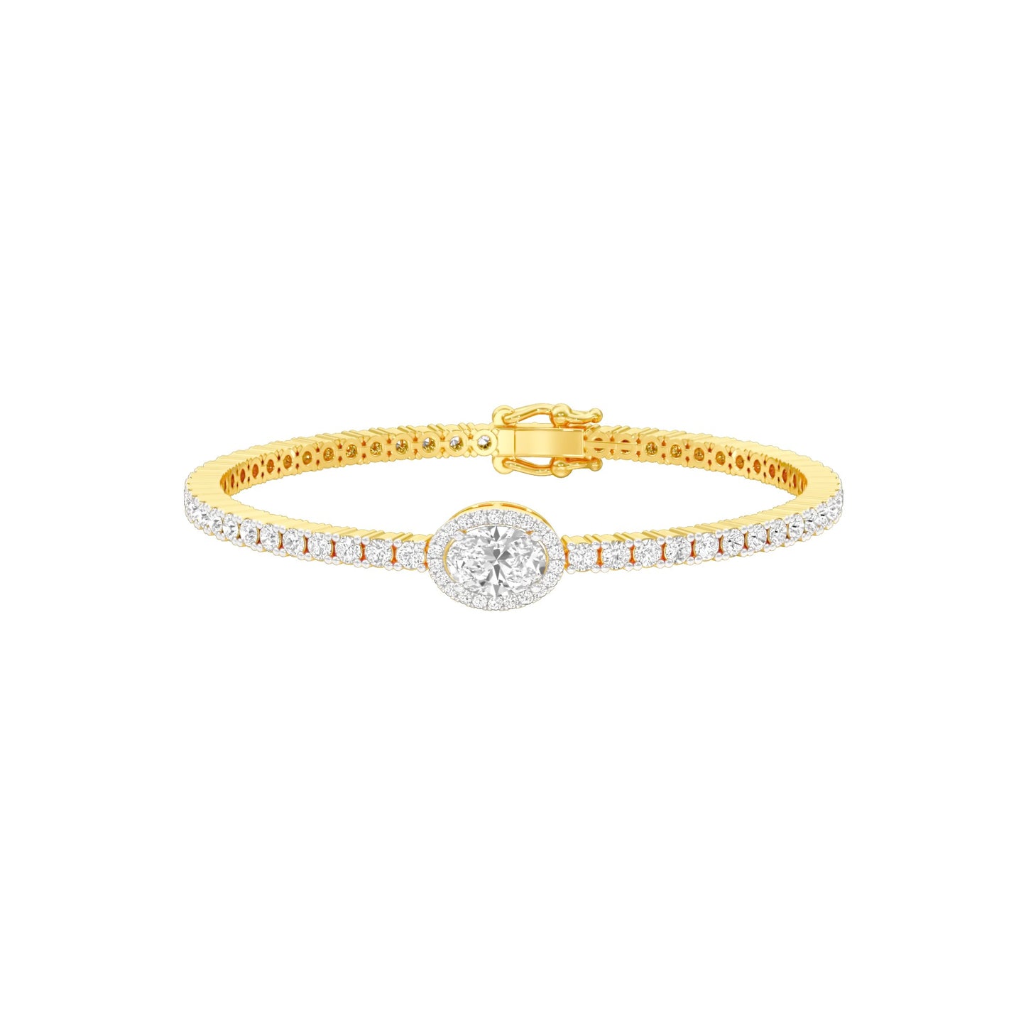 Brilliance Stack Diamond Tennis Bracelet 18 KT / Yellow Gold