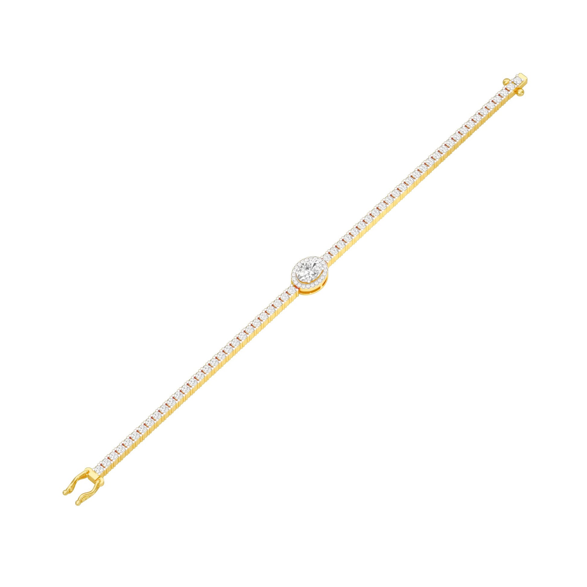 Brilliance Stack Diamond Tennis Bracelet 18 KT / Yellow Gold