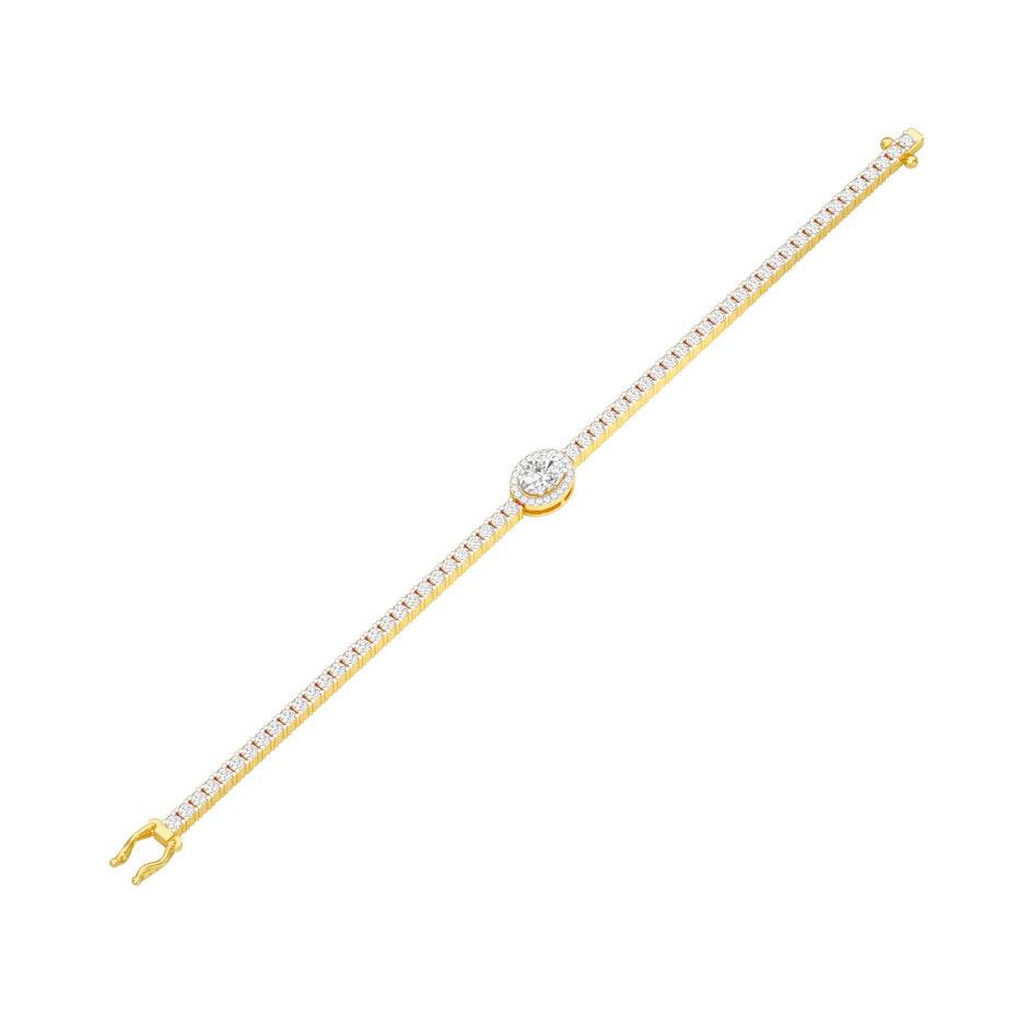 Brilliance Stack Diamond Tennis Bracelet 18 KT / Yellow Gold