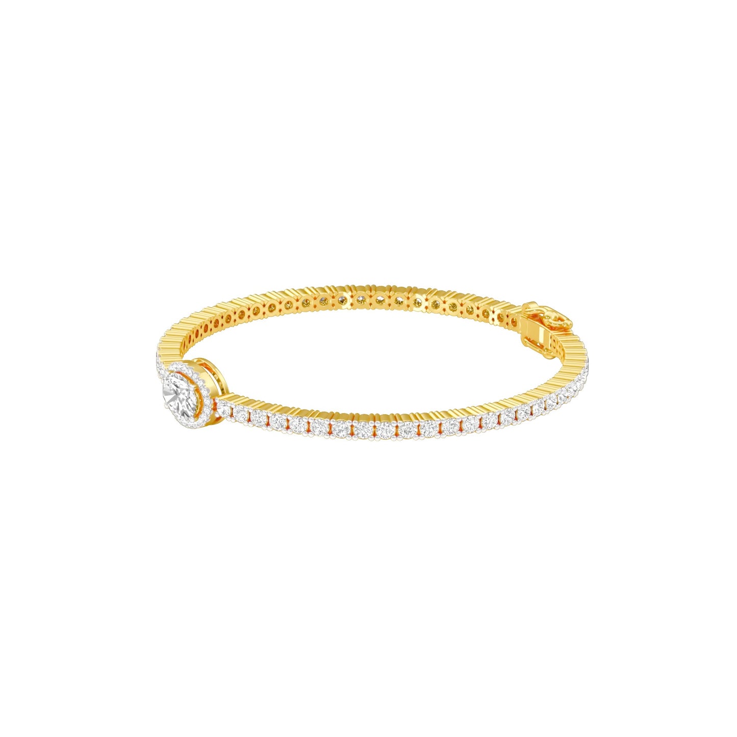 Brilliance Stack Diamond Tennis Bracelet 18 KT / Yellow Gold
