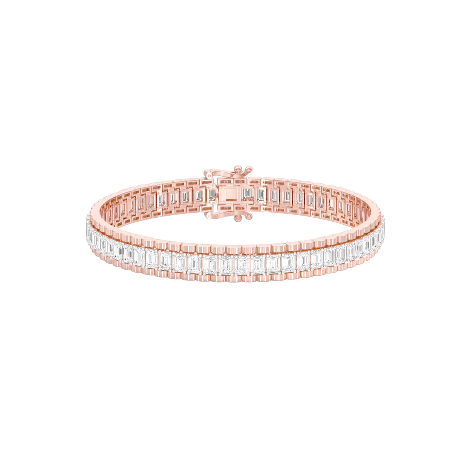 Emerald Curve Diamond Tennis Bracelet 18 KT / Rose Gold