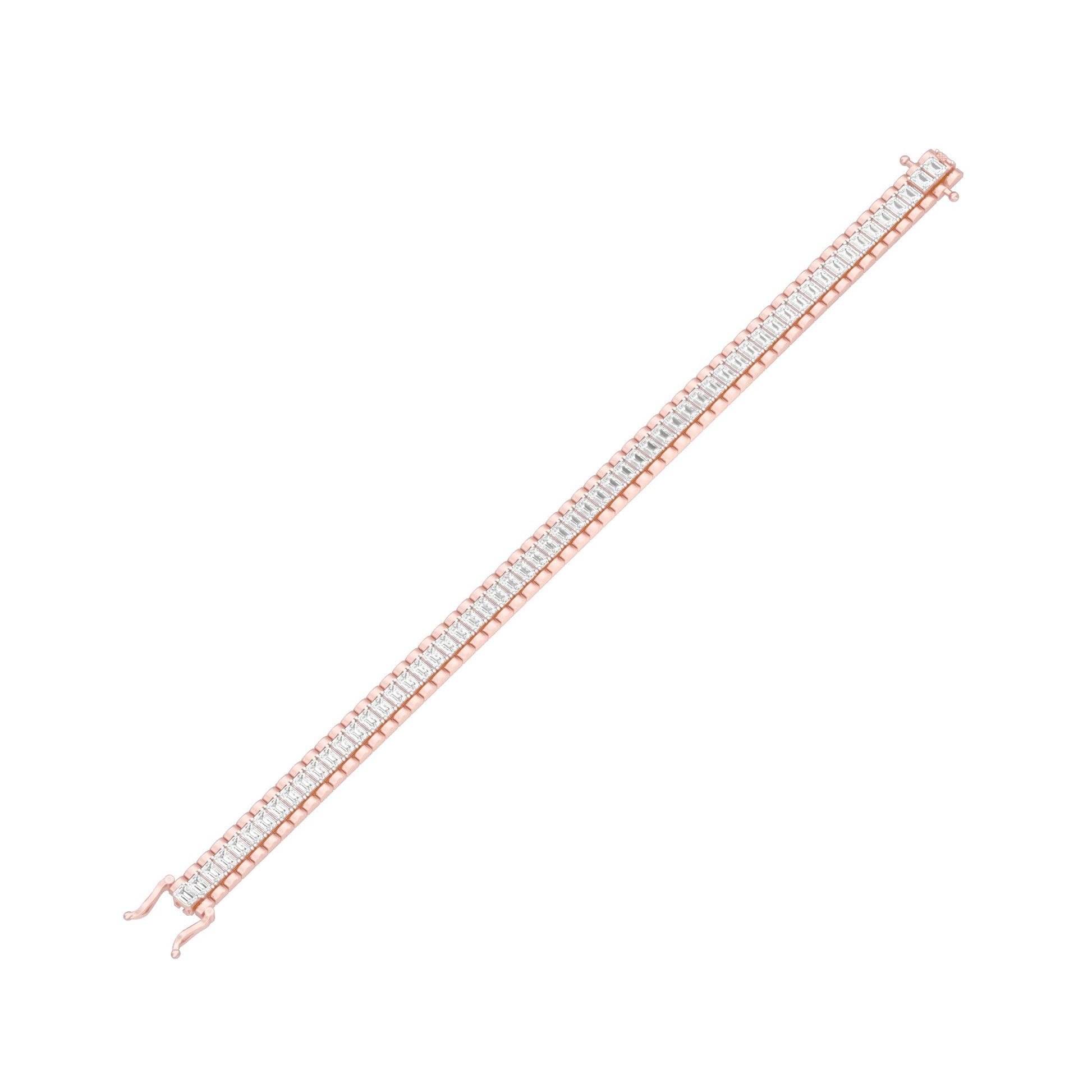 Emerald Curve Diamond Tennis Bracelet 18 KT / Rose Gold