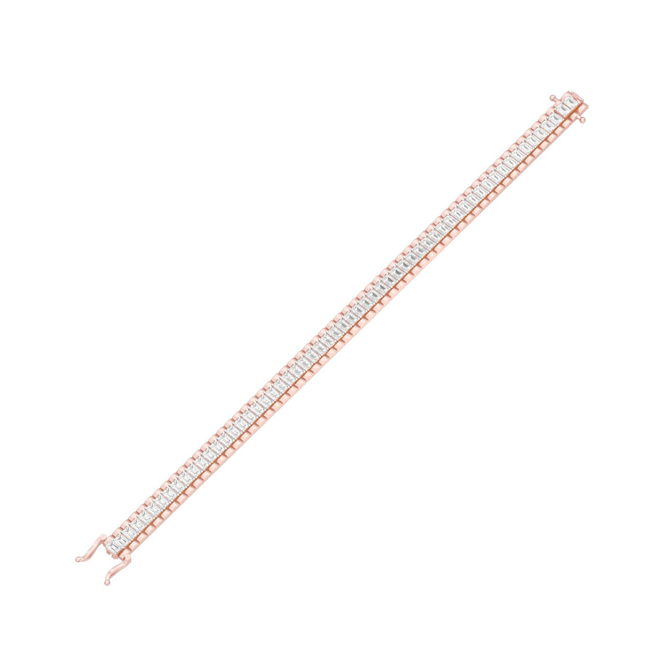 Emerald Curve Diamond Tennis Bracelet 18 KT / Rose Gold