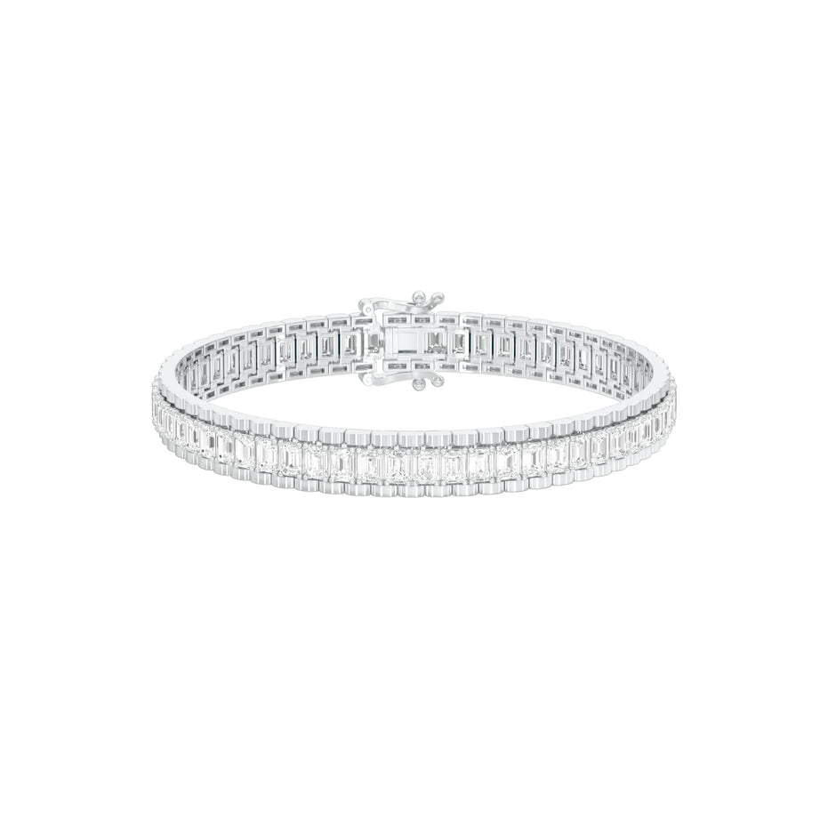 Emerald Curve Diamond Tennis Bracelet 18 KT / White Gold
