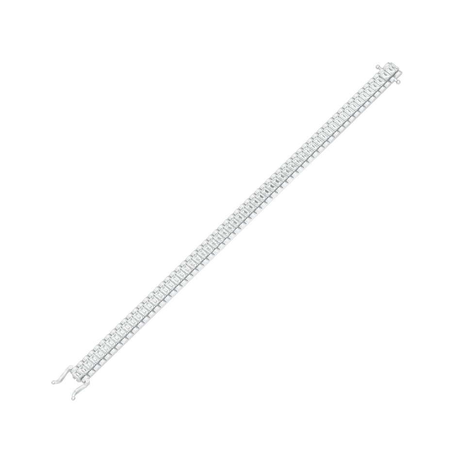 Emerald Curve Diamond Tennis Bracelet 18 KT / White Gold