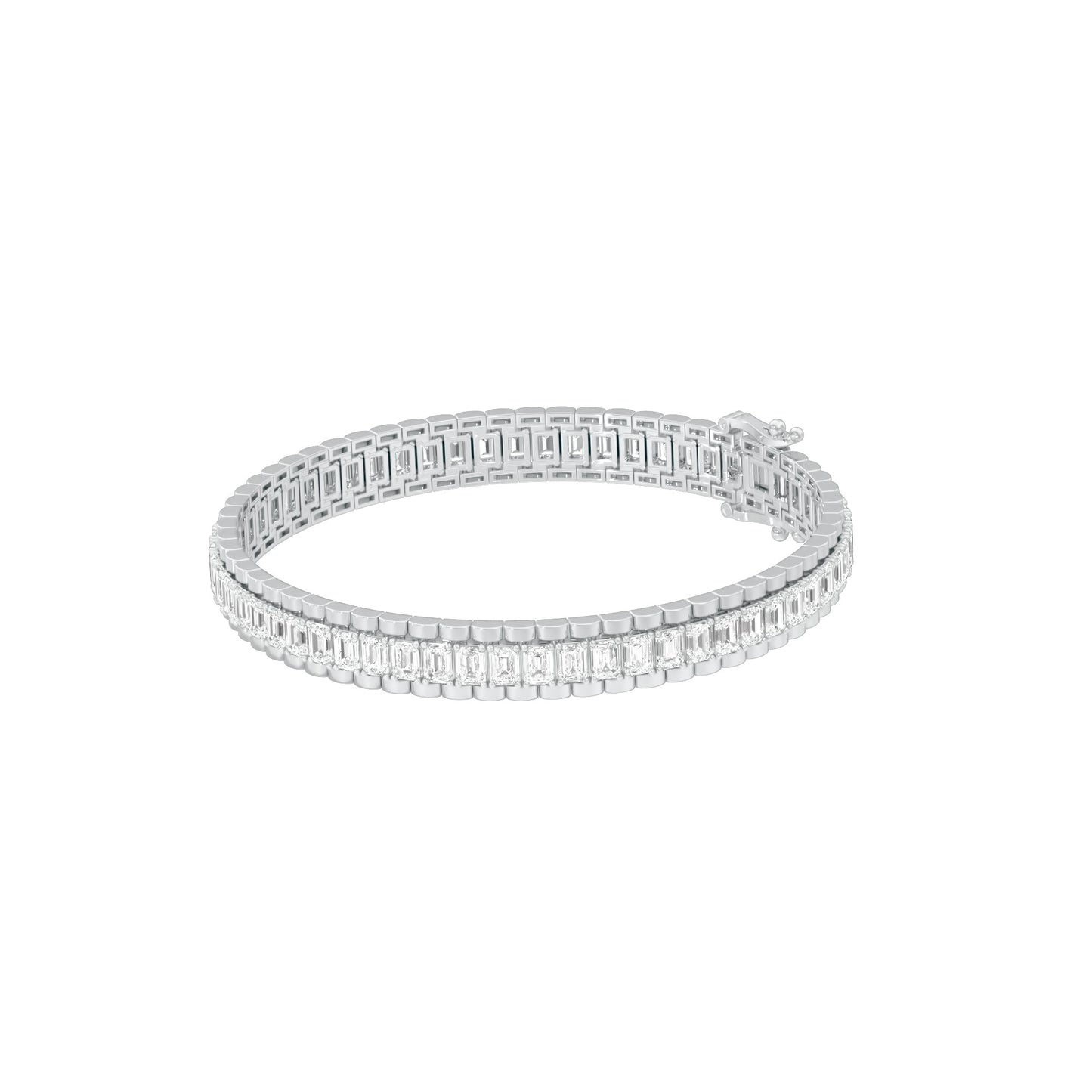 Emerald Curve Diamond Tennis Bracelet 18 KT / White Gold