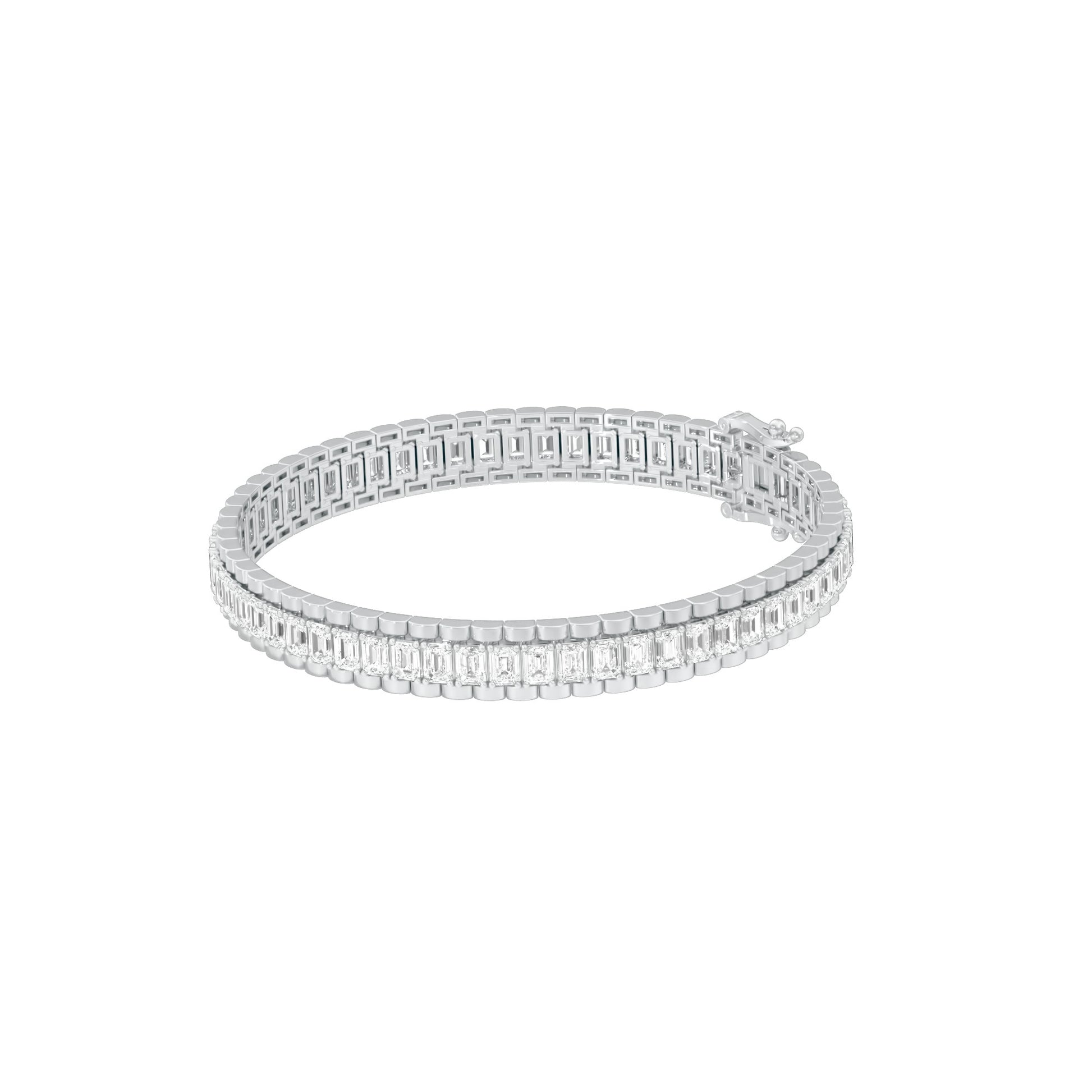 Emerald Curve Diamond Tennis Bracelet 18 KT / White Gold
