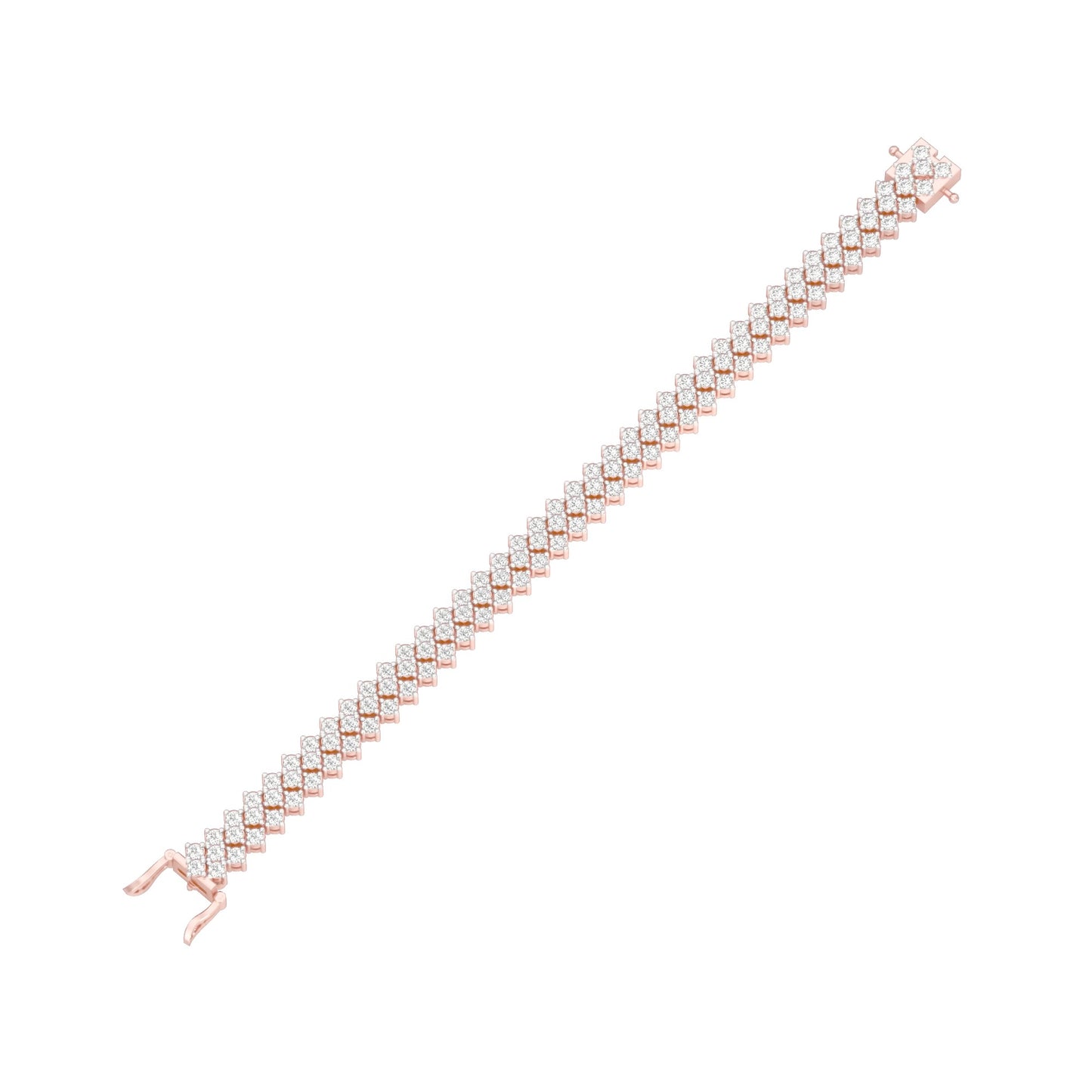 Aligned Rows Diamond Kada Bracelet 18 KT / Rose Gold