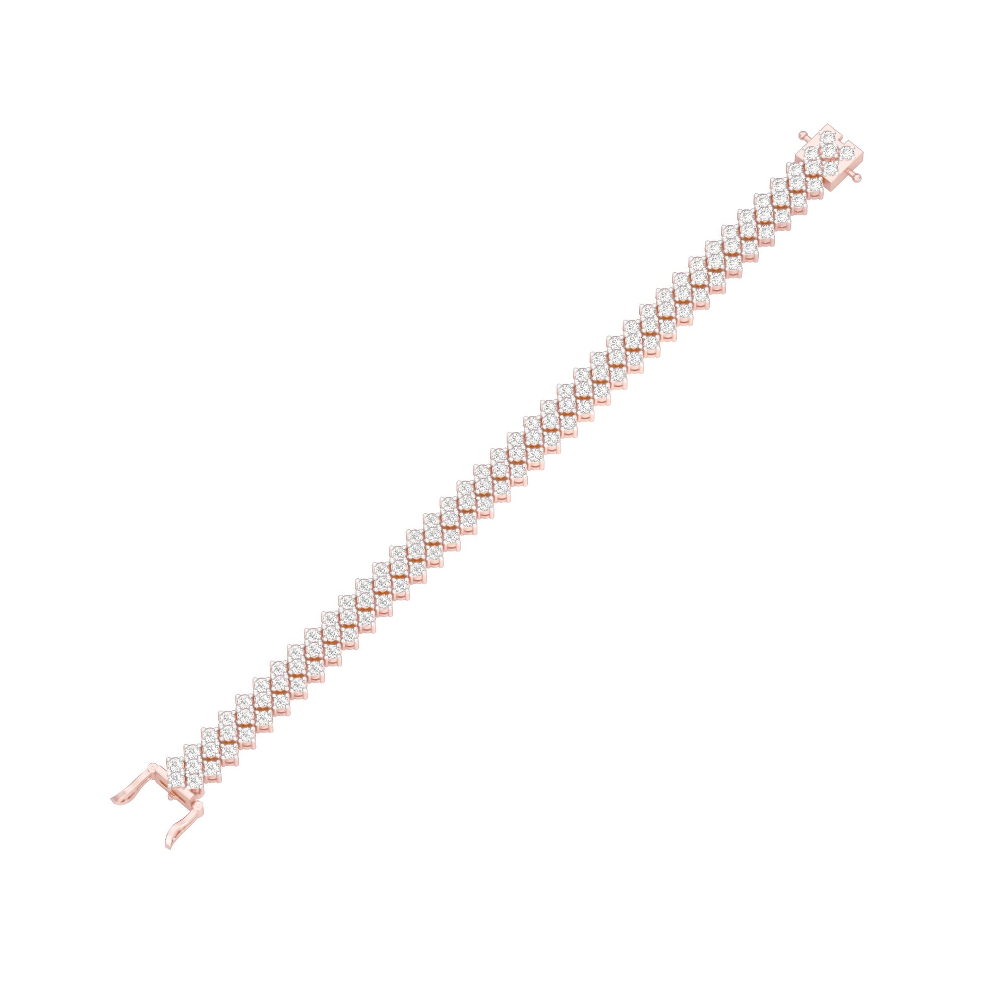 Aligned Rows Diamond Kada Bracelet 18 KT / Rose Gold