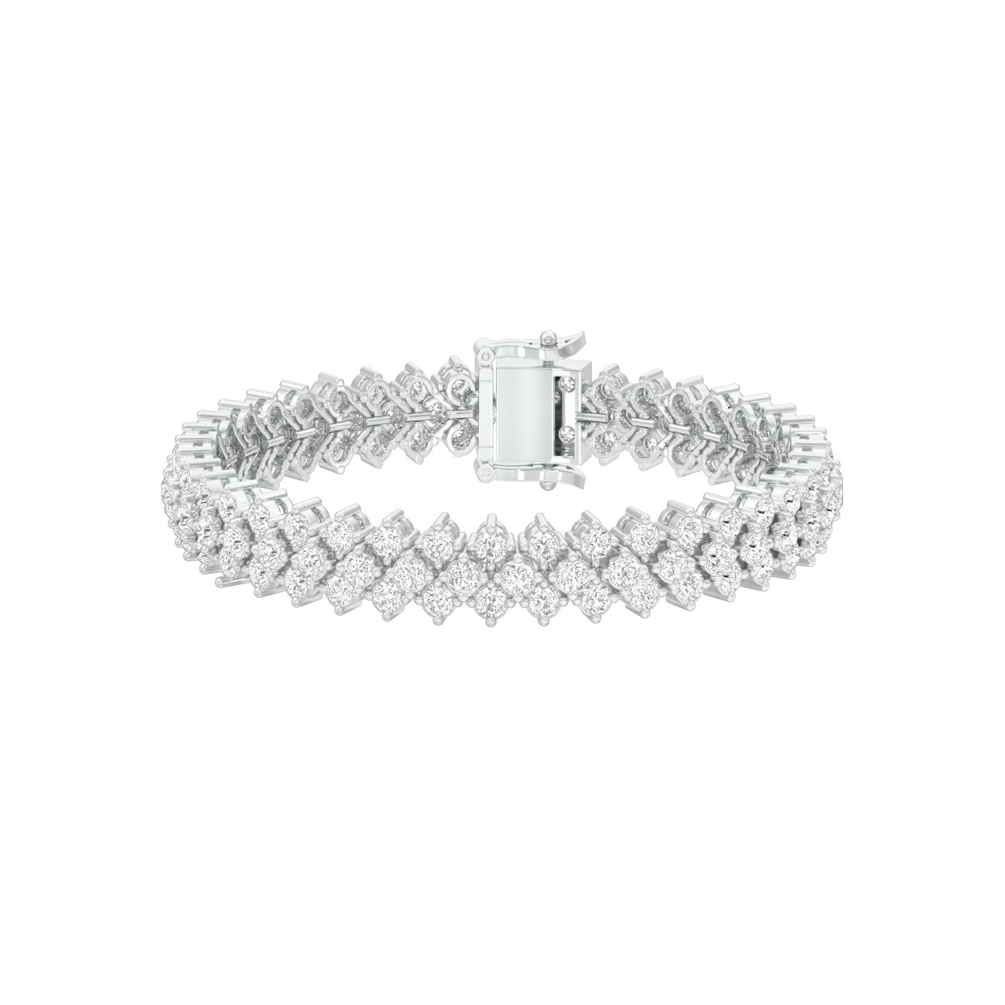 Aligned Rows Diamond Kada Bracelet 18 KT / White Gold