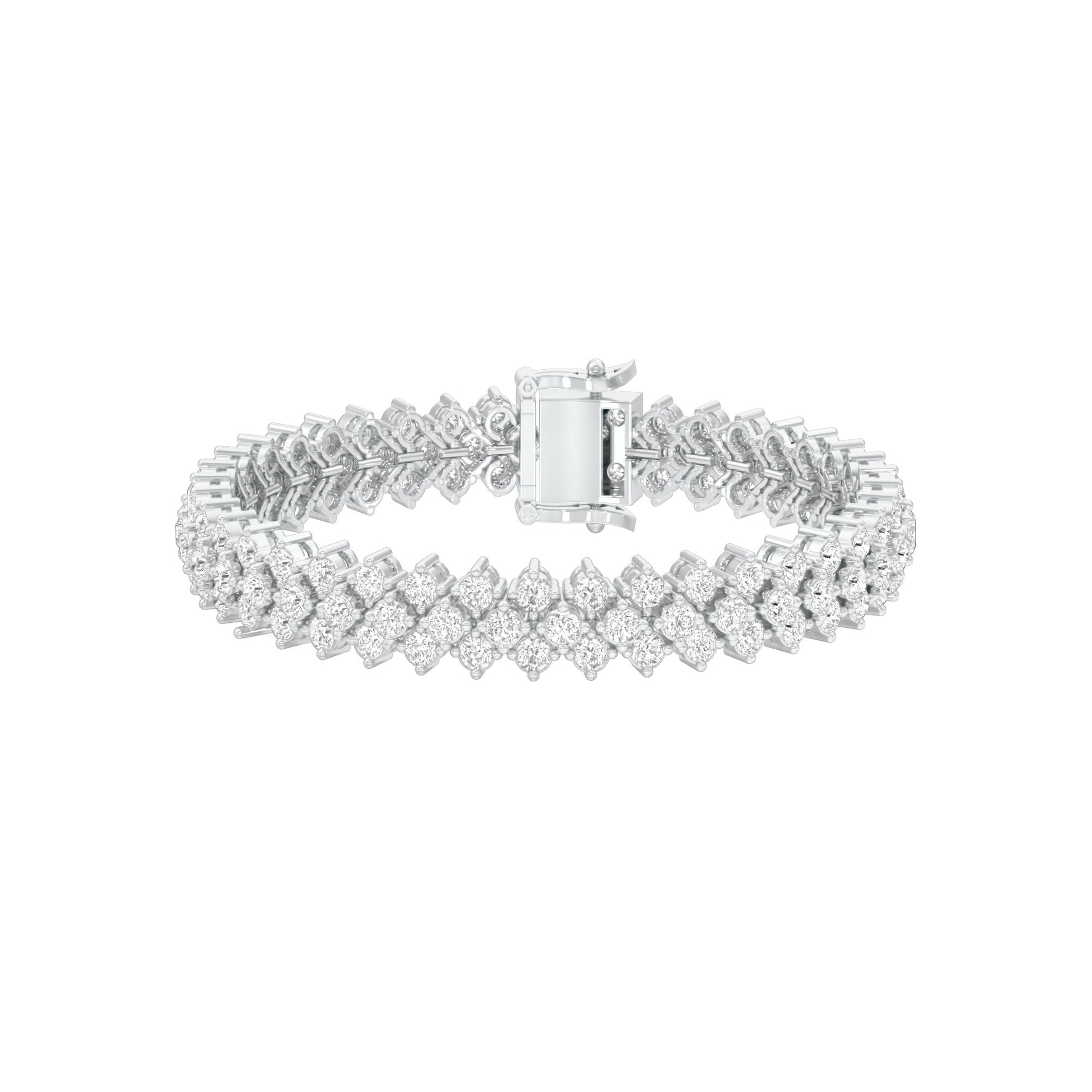 Aligned Rows Diamond Kada Bracelet 18 KT / White Gold
