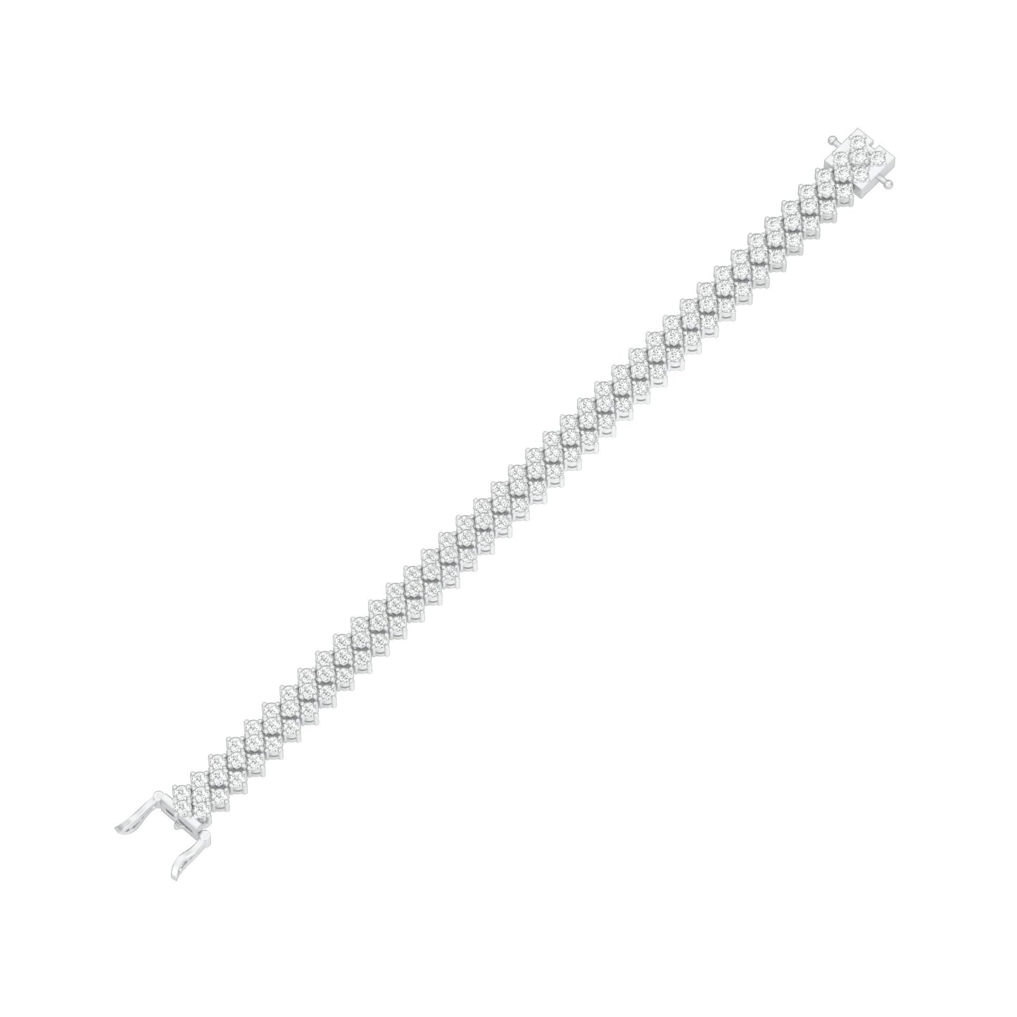Aligned Rows Diamond Kada Bracelet 18 KT / White Gold