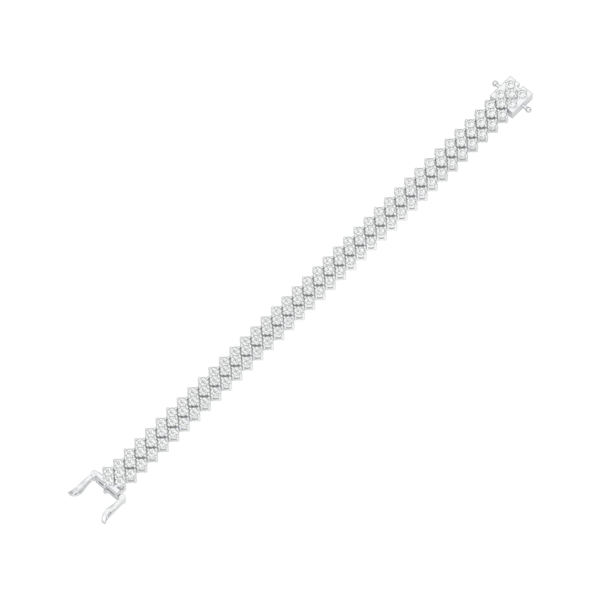 Aligned Rows Diamond Kada Bracelet 18 KT / White Gold