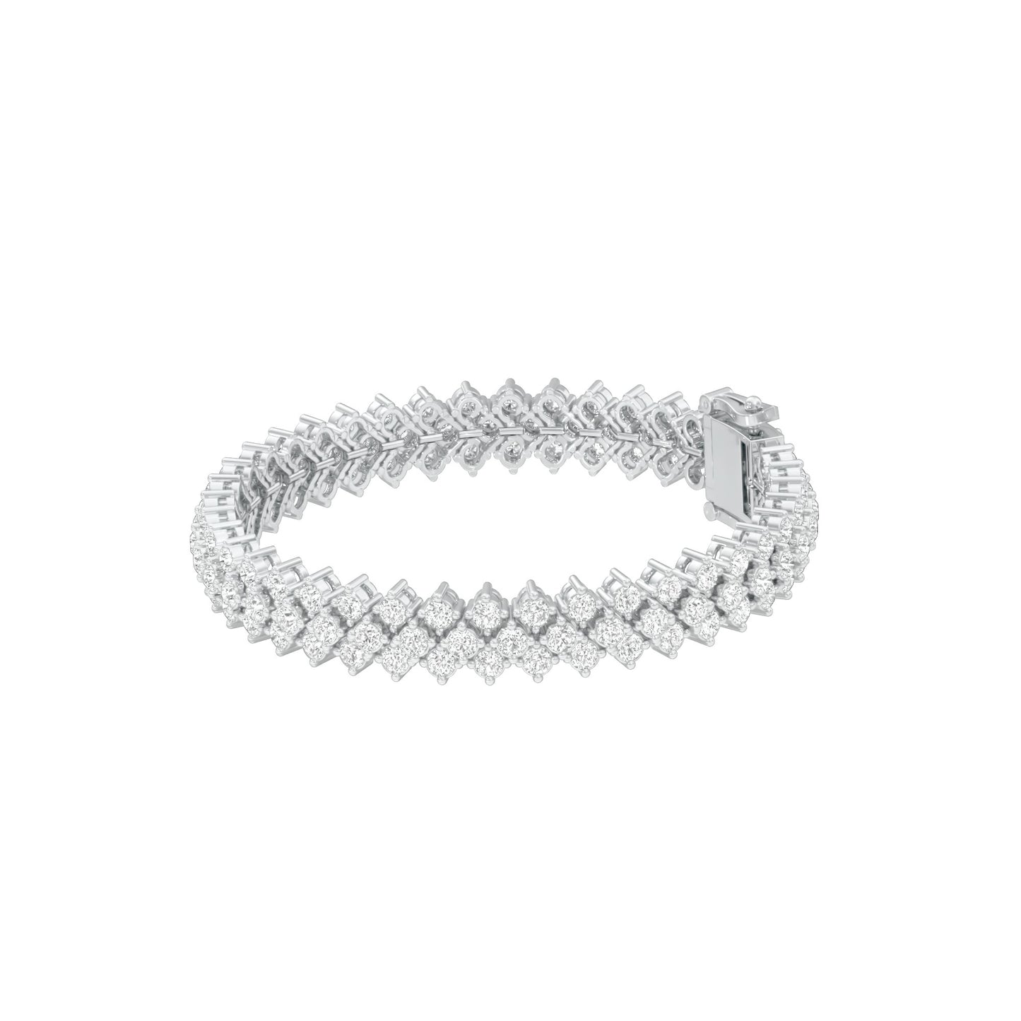 Aligned Rows Diamond Kada Bracelet 18 KT / White Gold
