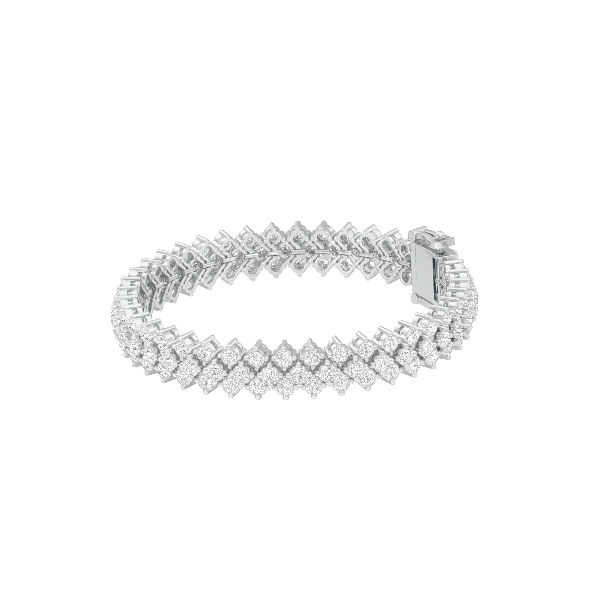 Aligned Rows Diamond Kada Bracelet 18 KT / White Gold