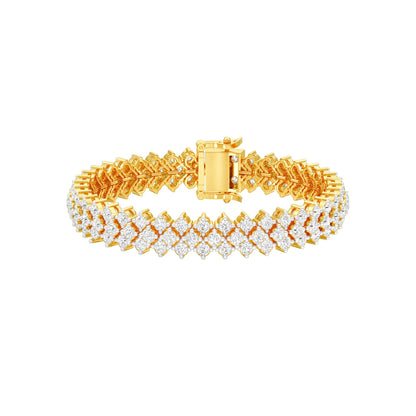 Aligned Rows Diamond Kada Bracelet 18 KT / Yellow Gold