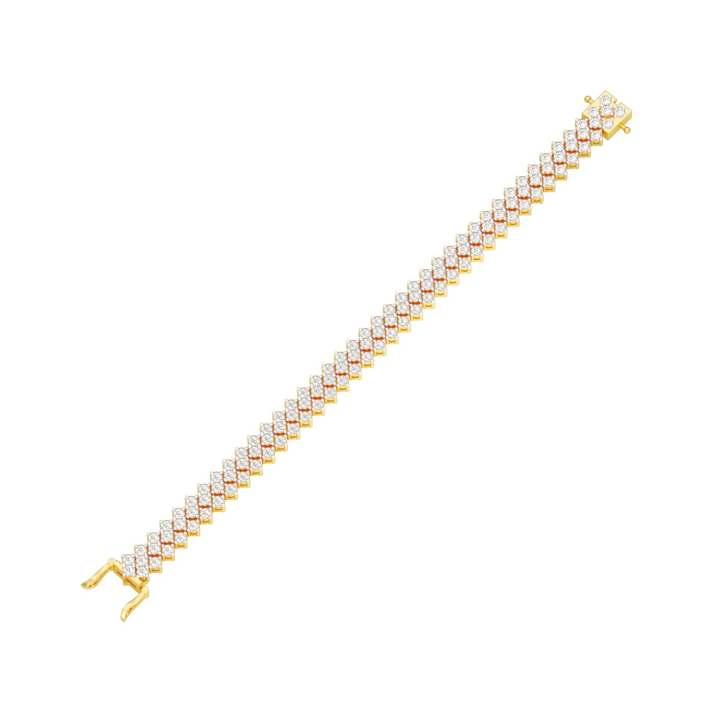 Aligned Rows Diamond Kada Bracelet 18 KT / Yellow Gold