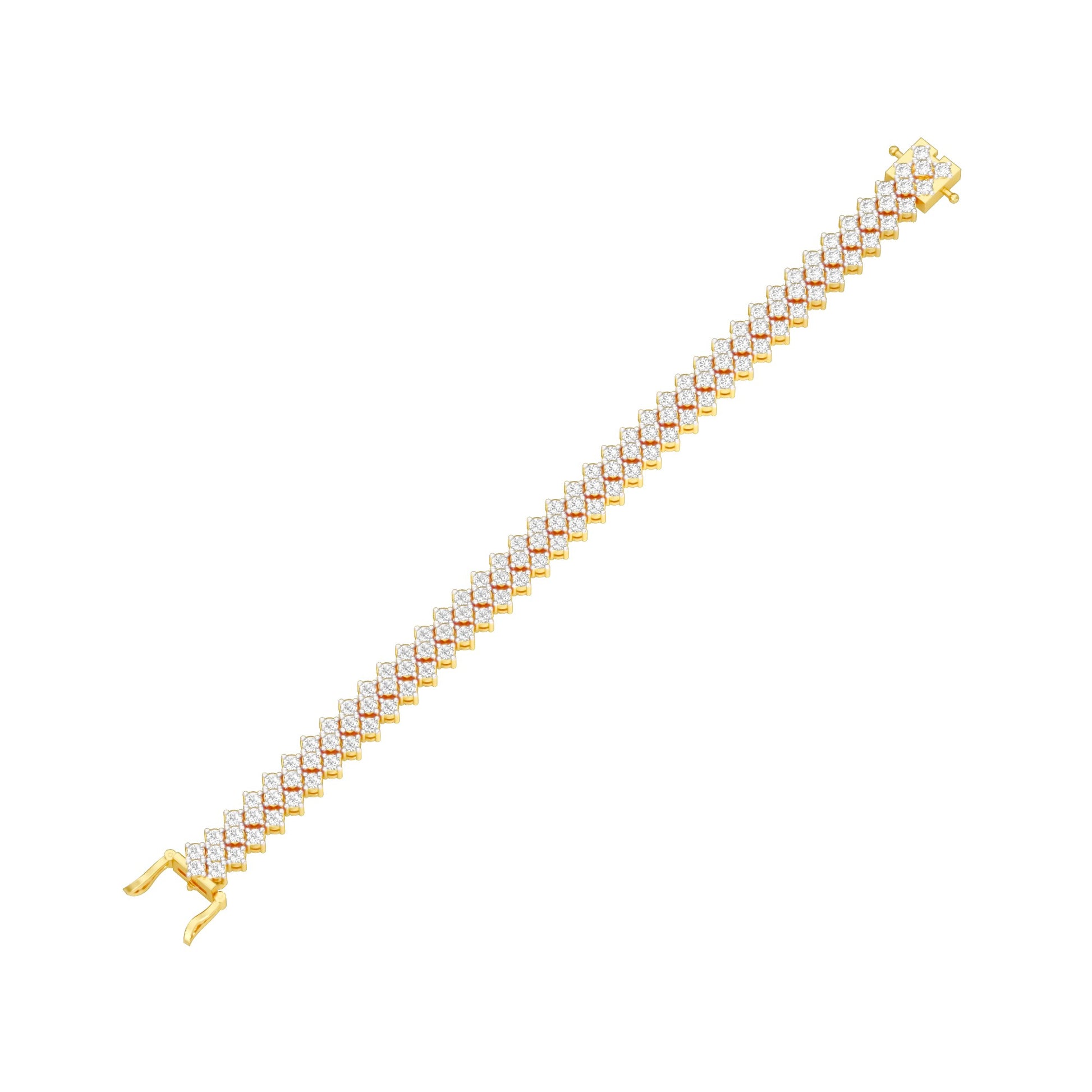 Aligned Rows Diamond Kada Bracelet 18 KT / Yellow Gold